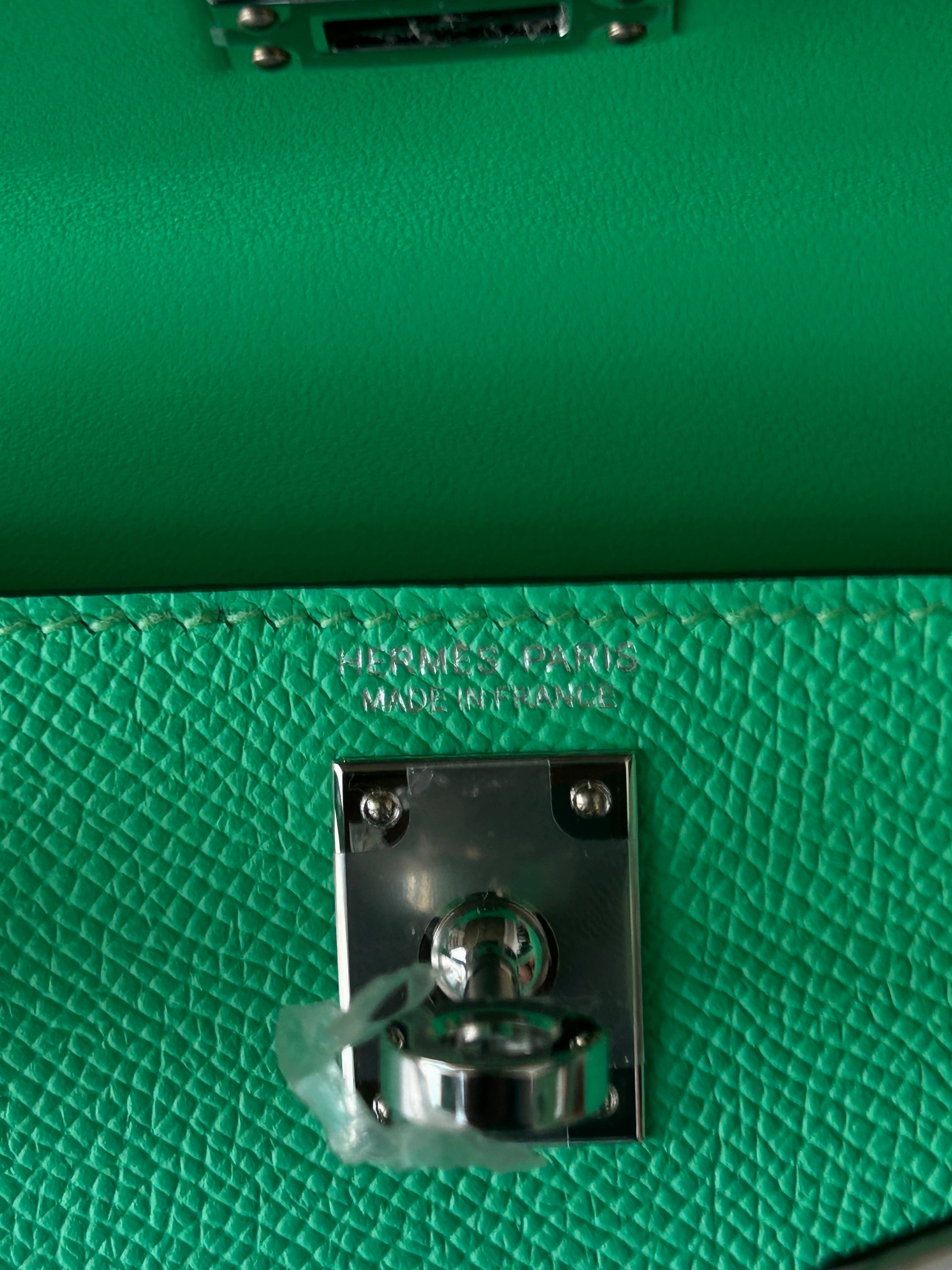 Hermes Green & White Epsom Mini Kelly 20