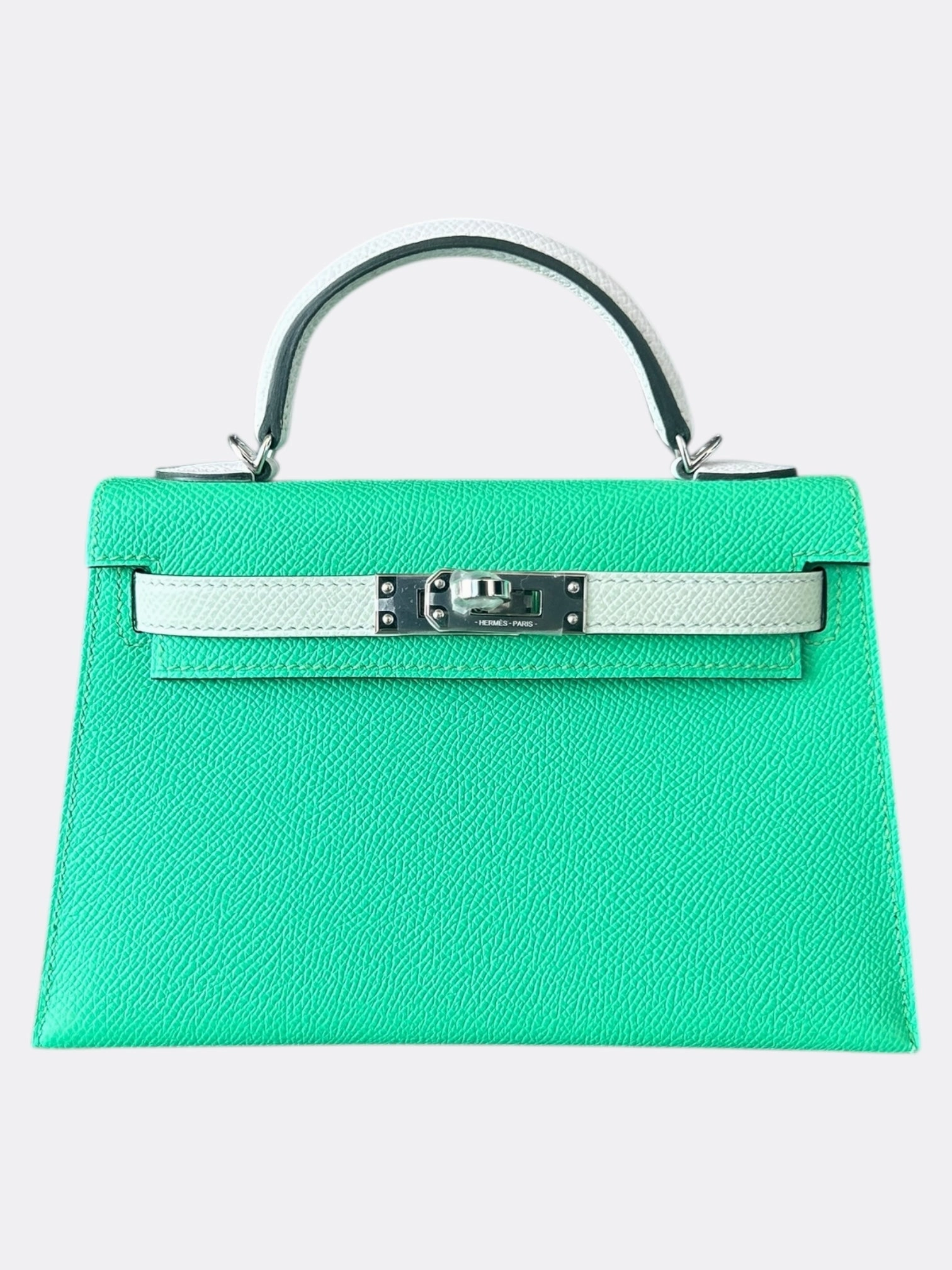 Hermes Green & White Epsom Mini Kelly 20