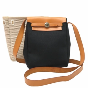 Hermes Her Bag  Toile Officier Leather Shoulder Bag (Pre-Owned)