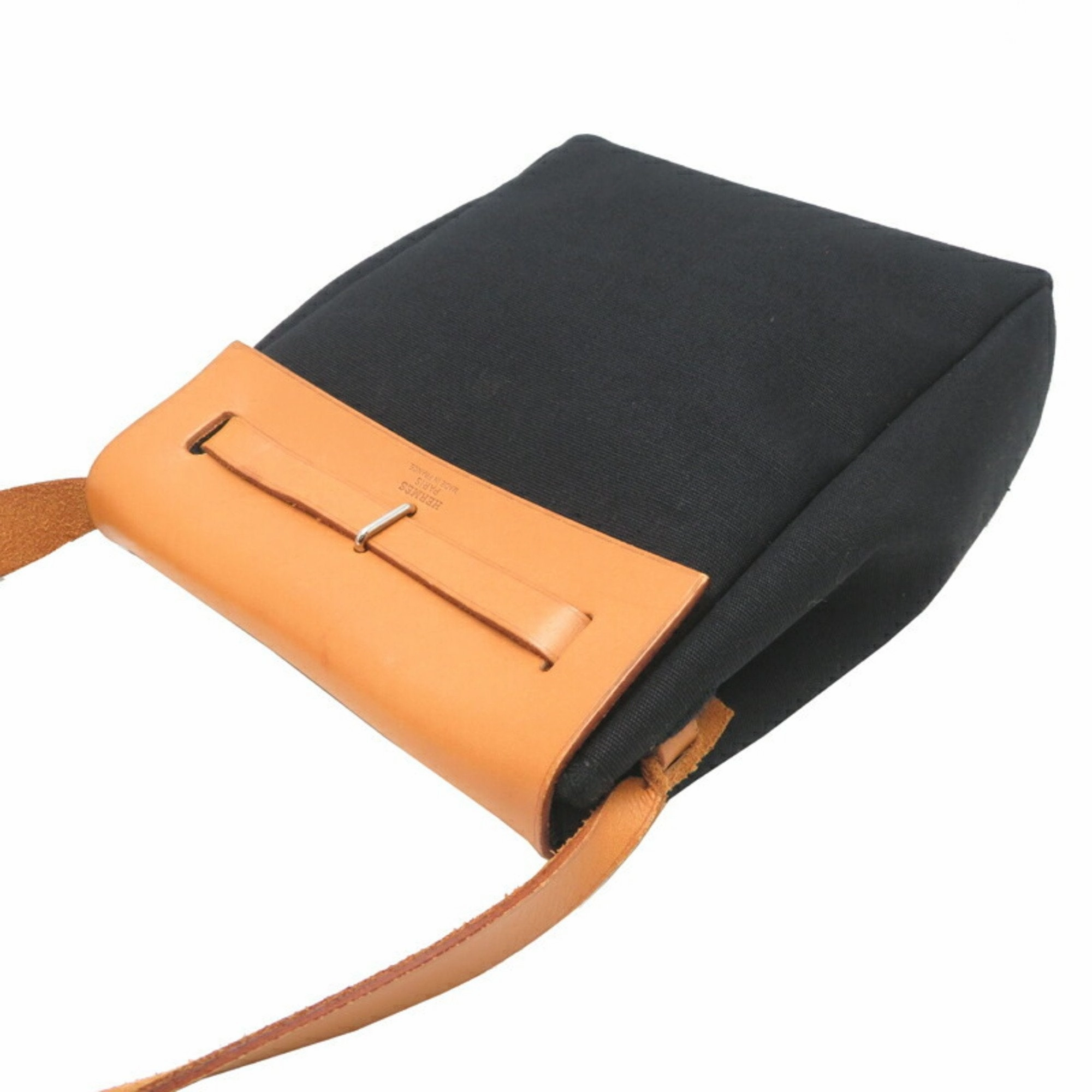 Hermes Her Bag  Toile Officier Leather Shoulder Bag (Pre-Owned)