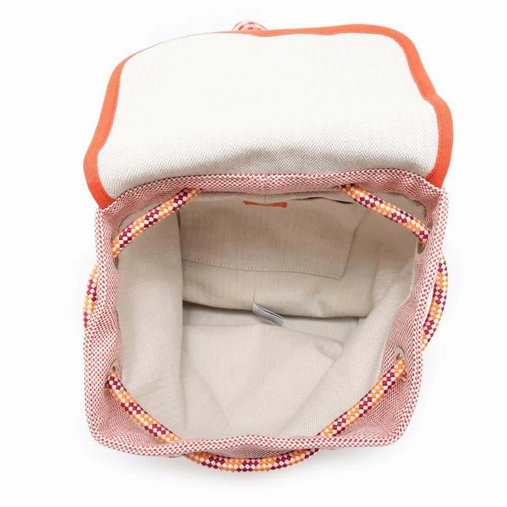 HERMES LES CABANES Backpack Orange / Framboise Cotton
