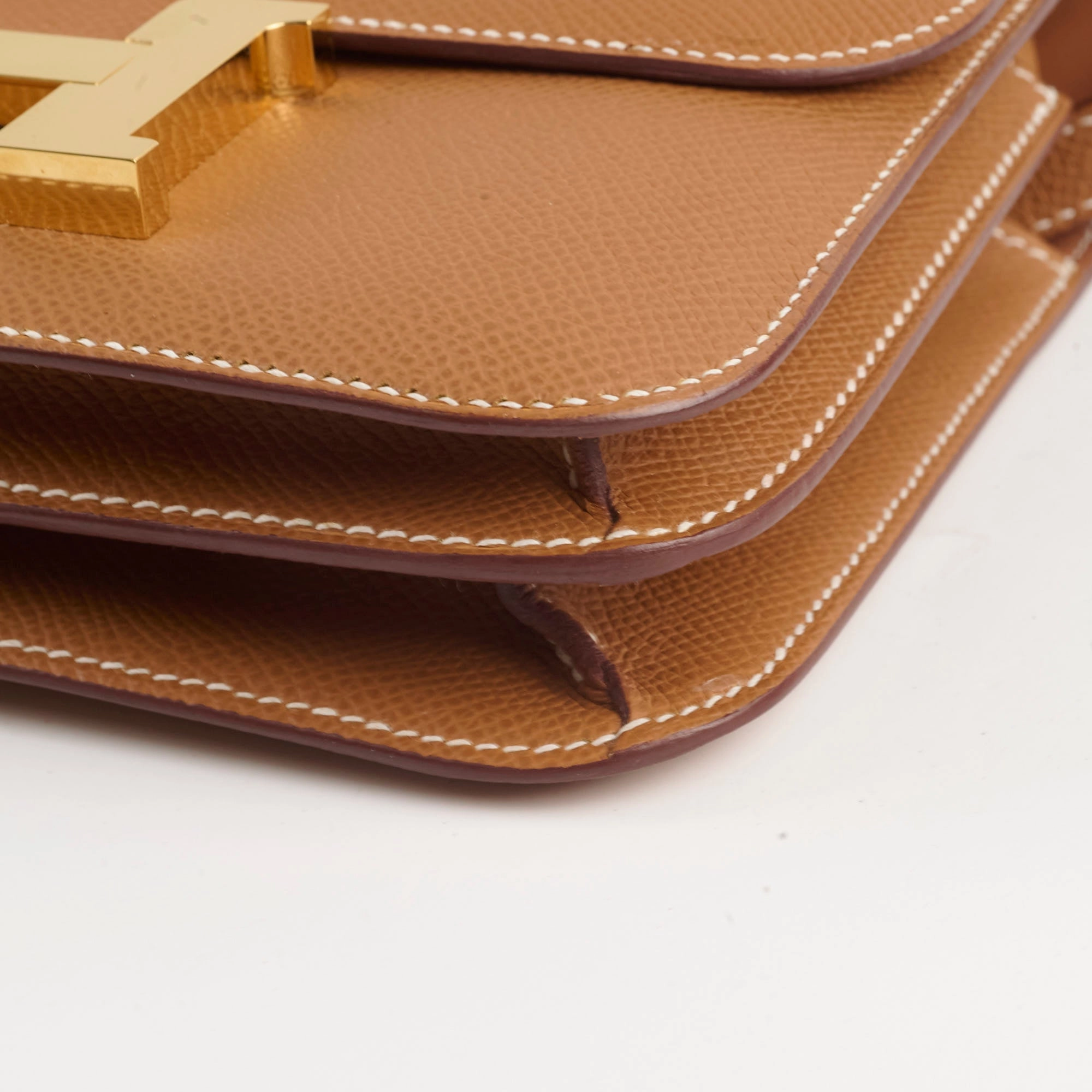 Hermes Mini Constance 18 Gold Epsom B Stamp