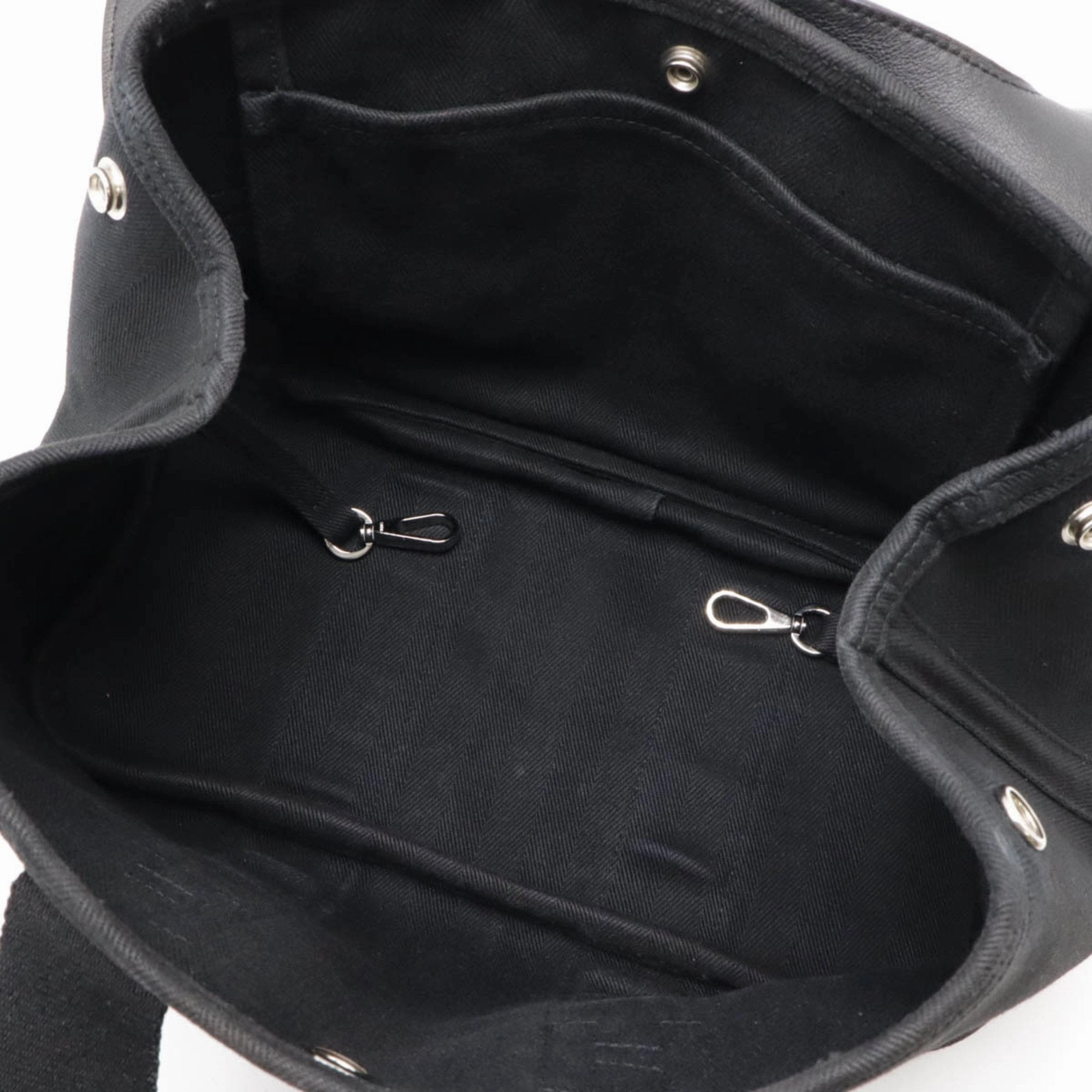 Hermes Toile Chevron Leather Handbag Tote Bag (Pre-Owned)