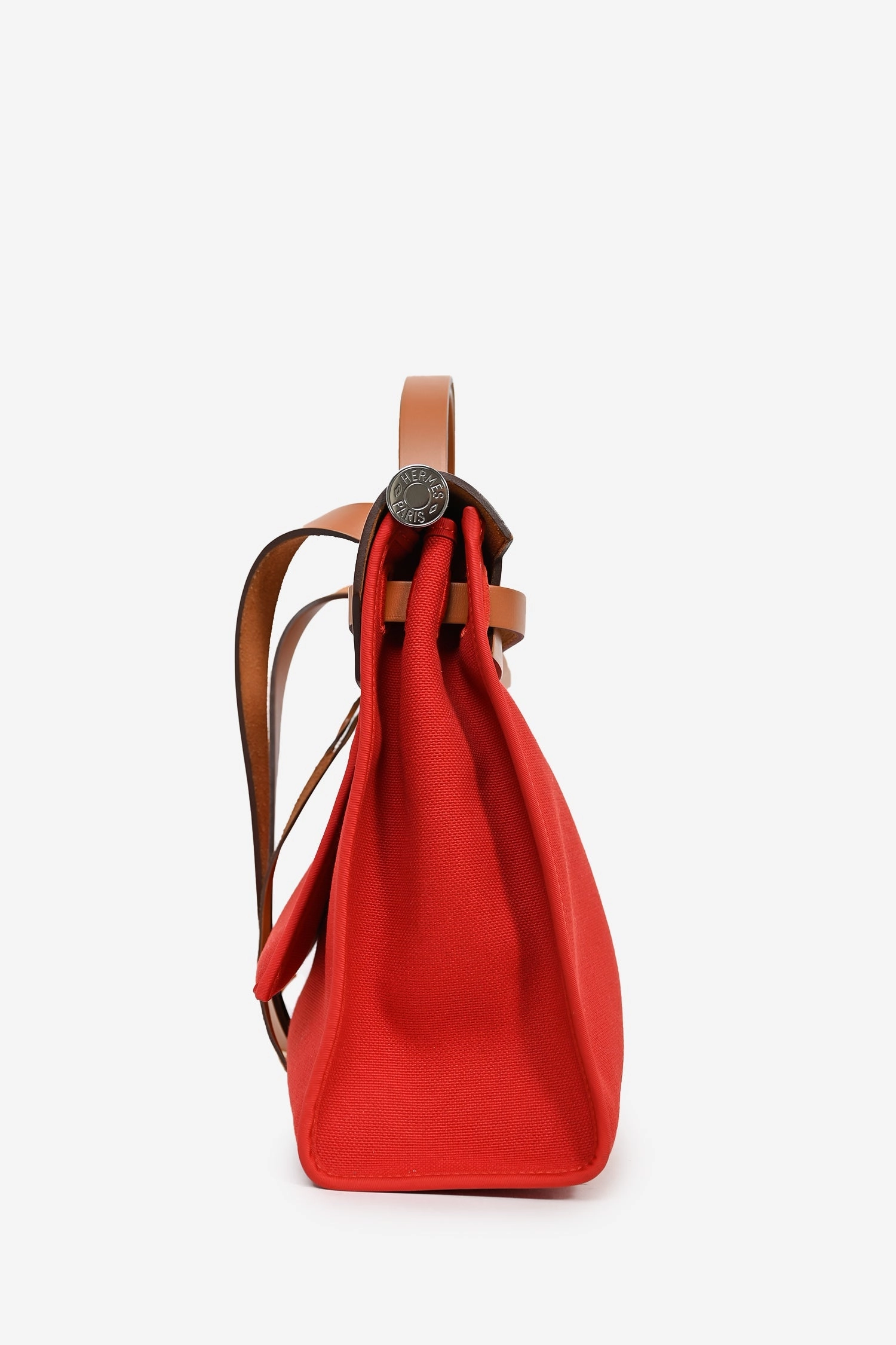 Herms 2017 Red Canvas/Brown Leather Herbag 31