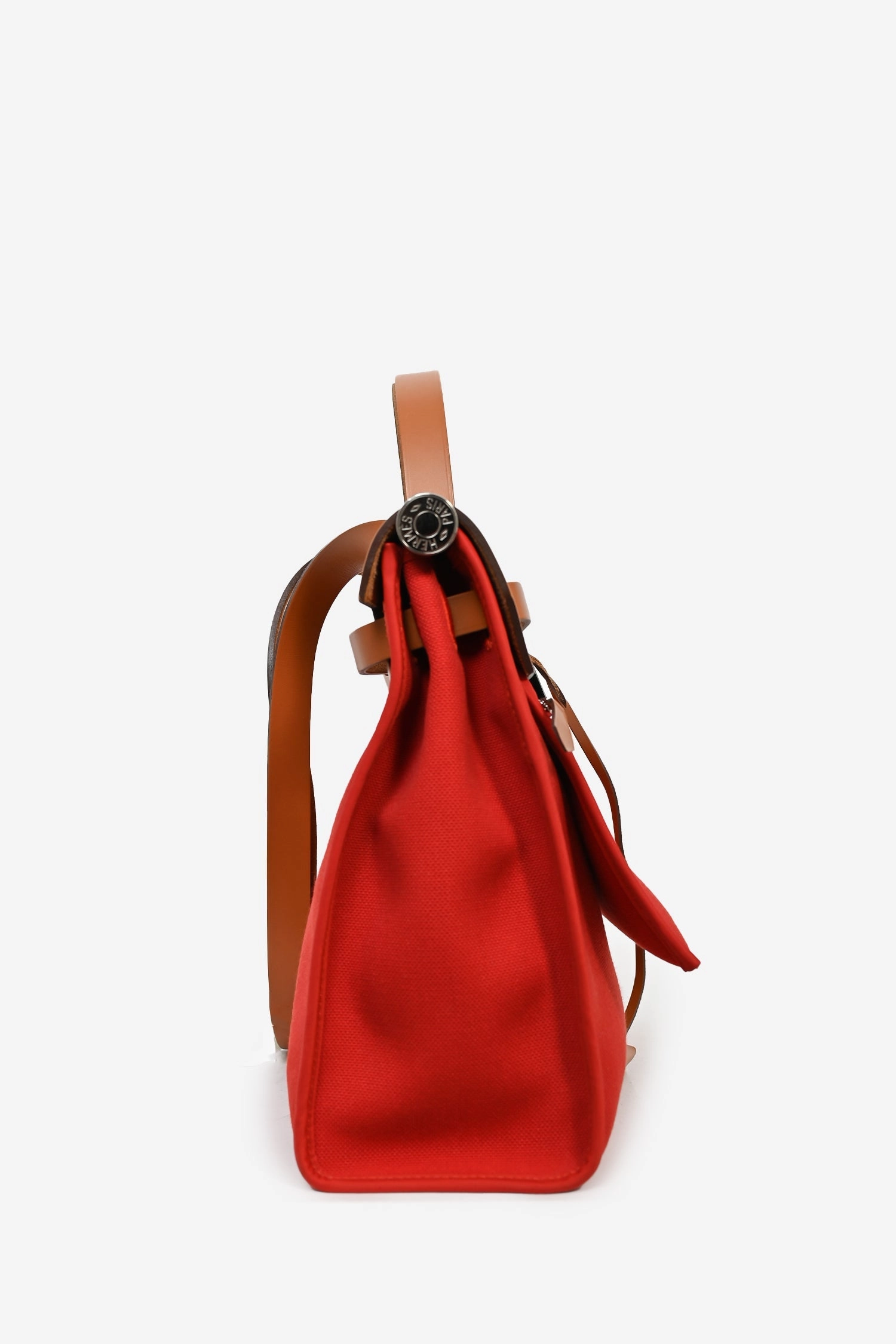 Herms 2017 Red Canvas/Brown Leather Herbag 31