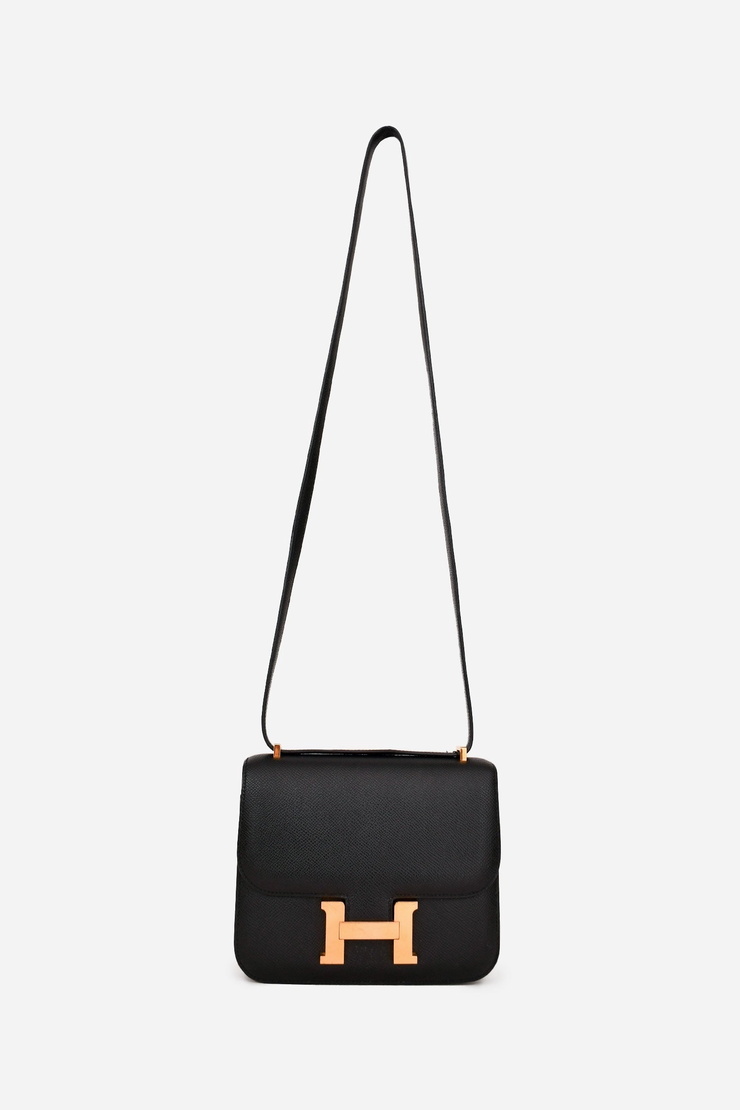 Herms 2020 Black Epsom Leather Constance Mini 18