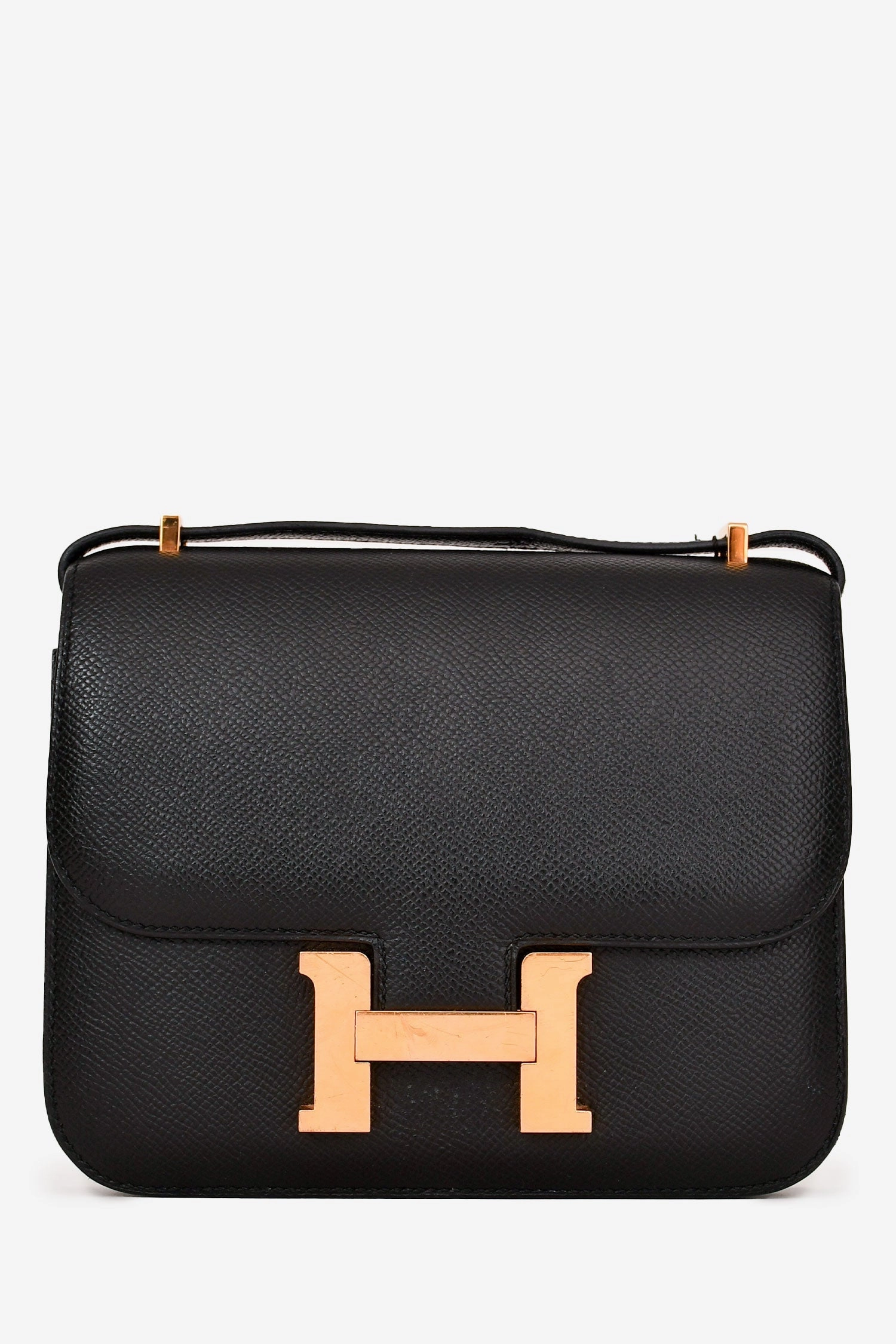 Herms 2020 Black Epsom Leather Constance Mini 18