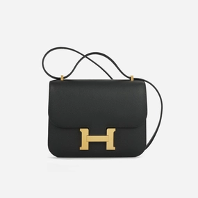 Herms Constance 18 - Noir Epsom Gold