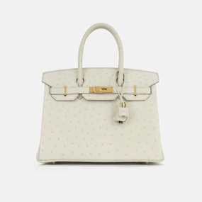 Herms Herms - Birkin 30 - Beton Ostrich GHW - 2024 - Brand New