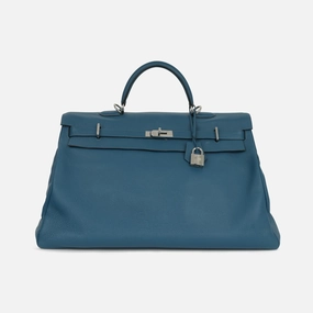 Herms Herms Kelly 50 Voyage - Bleu Cobalt