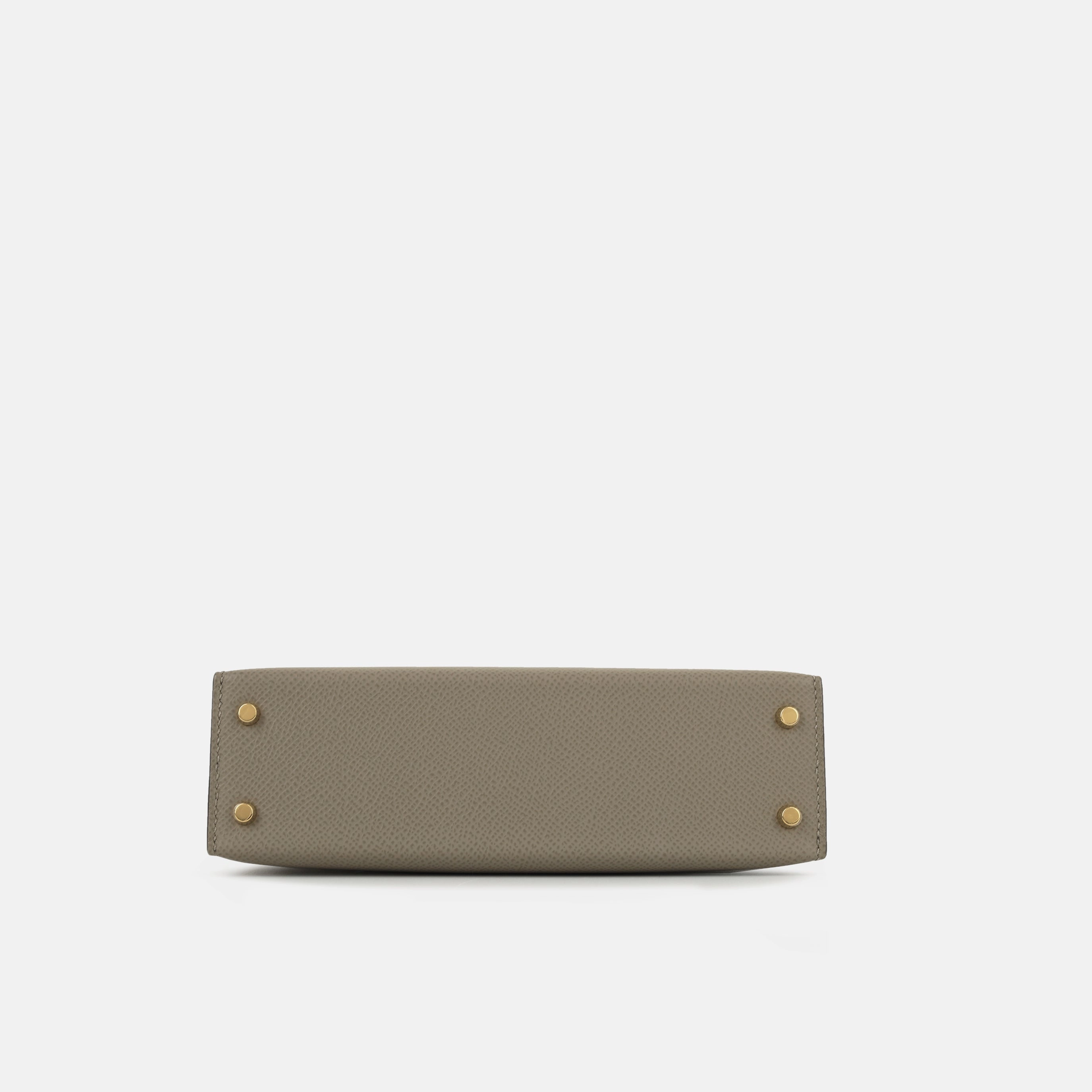 Herms HSS Mini Kelly - Gris Asphalt / Craie