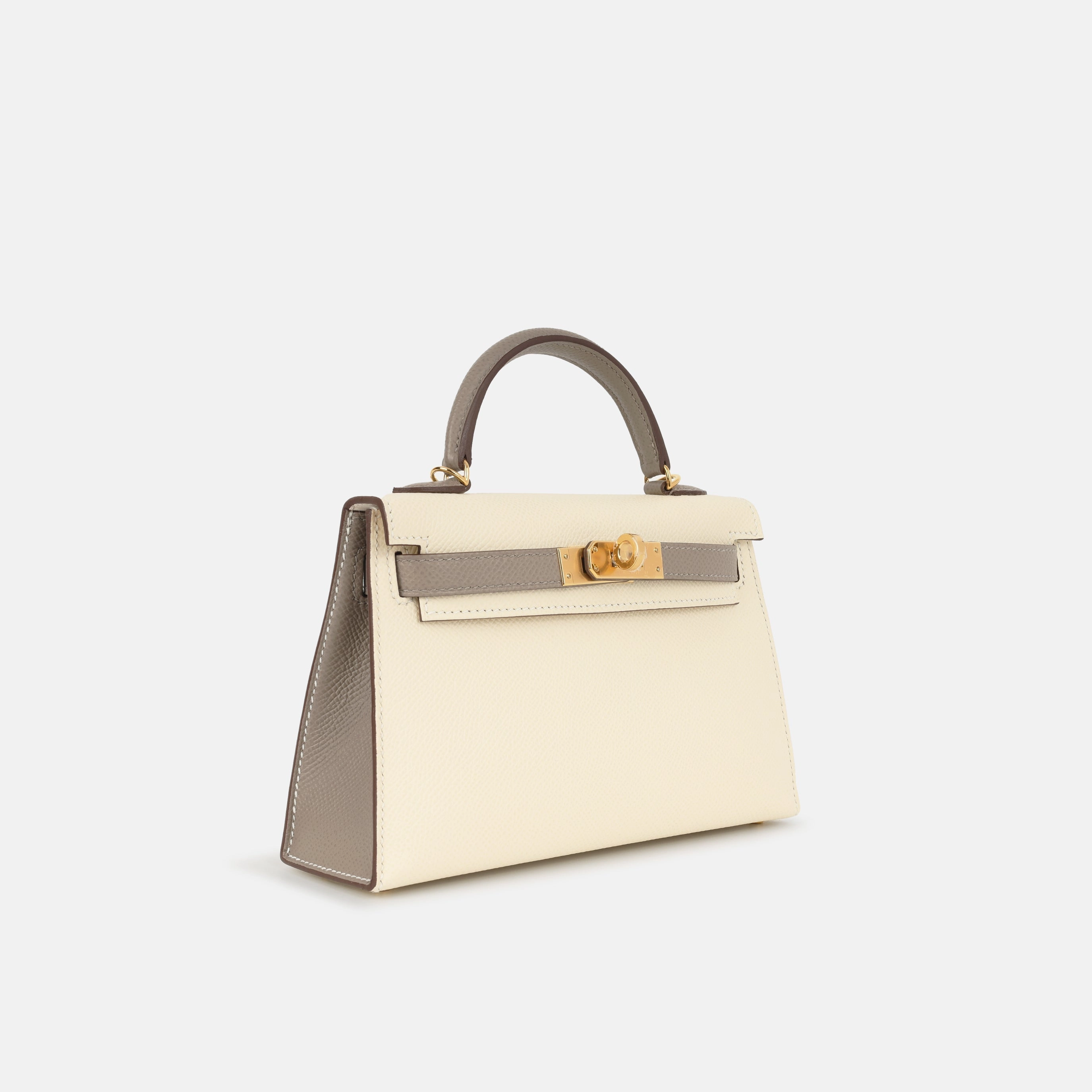 Herms HSS Mini Kelly - Nata / Gris Asphalt