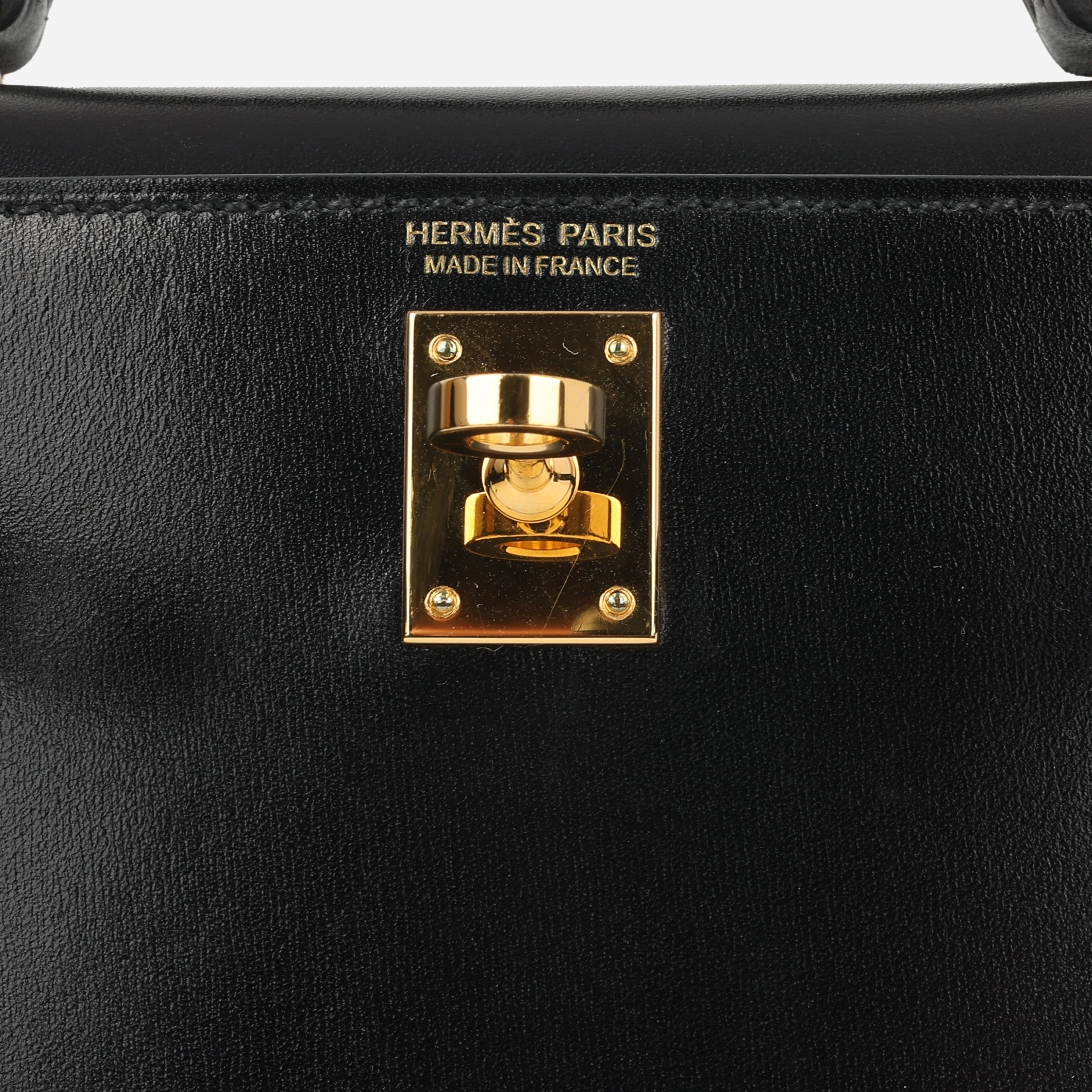 Herms Mini Kelly - Black Box Calf