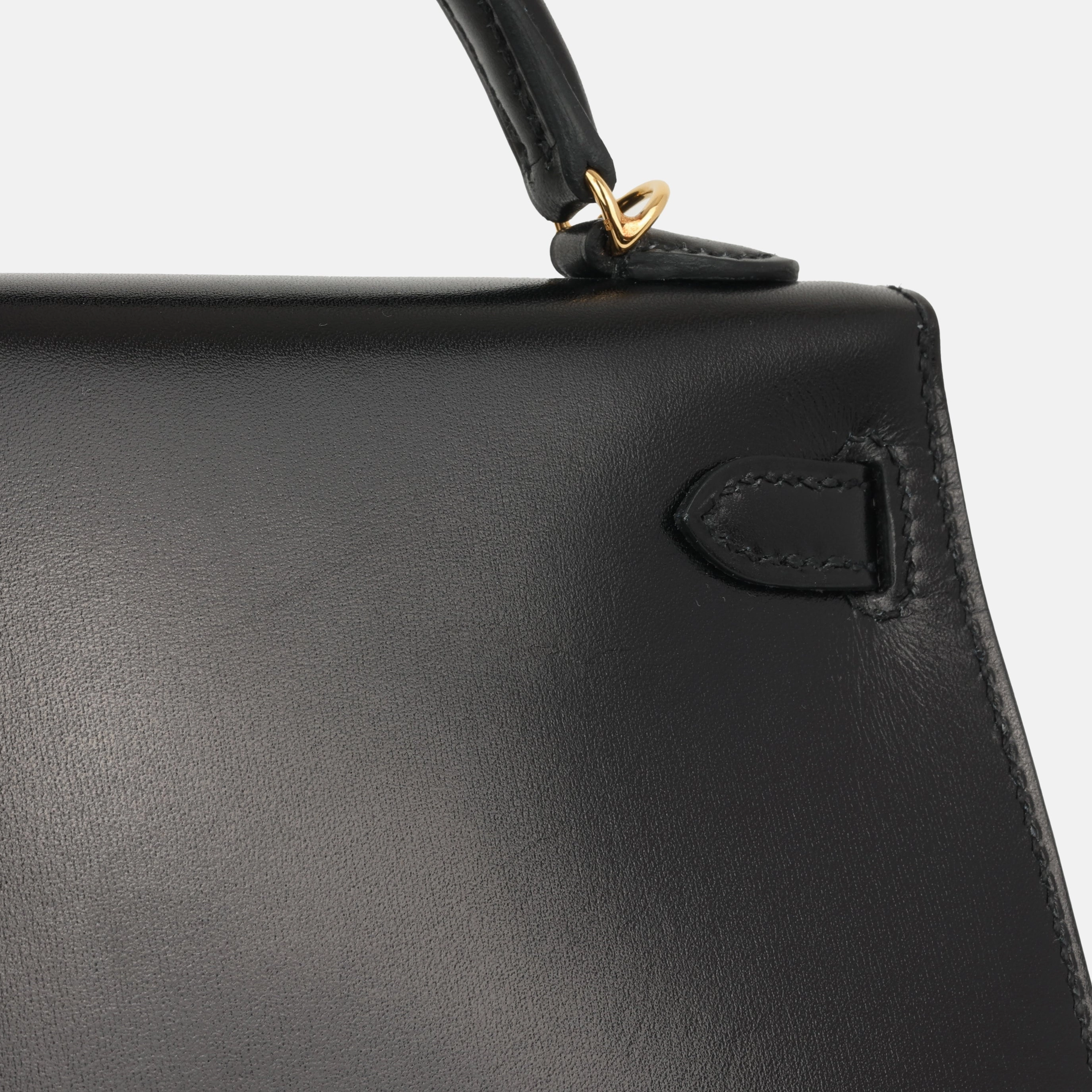 Herms Mini Kelly - Black Box Calf