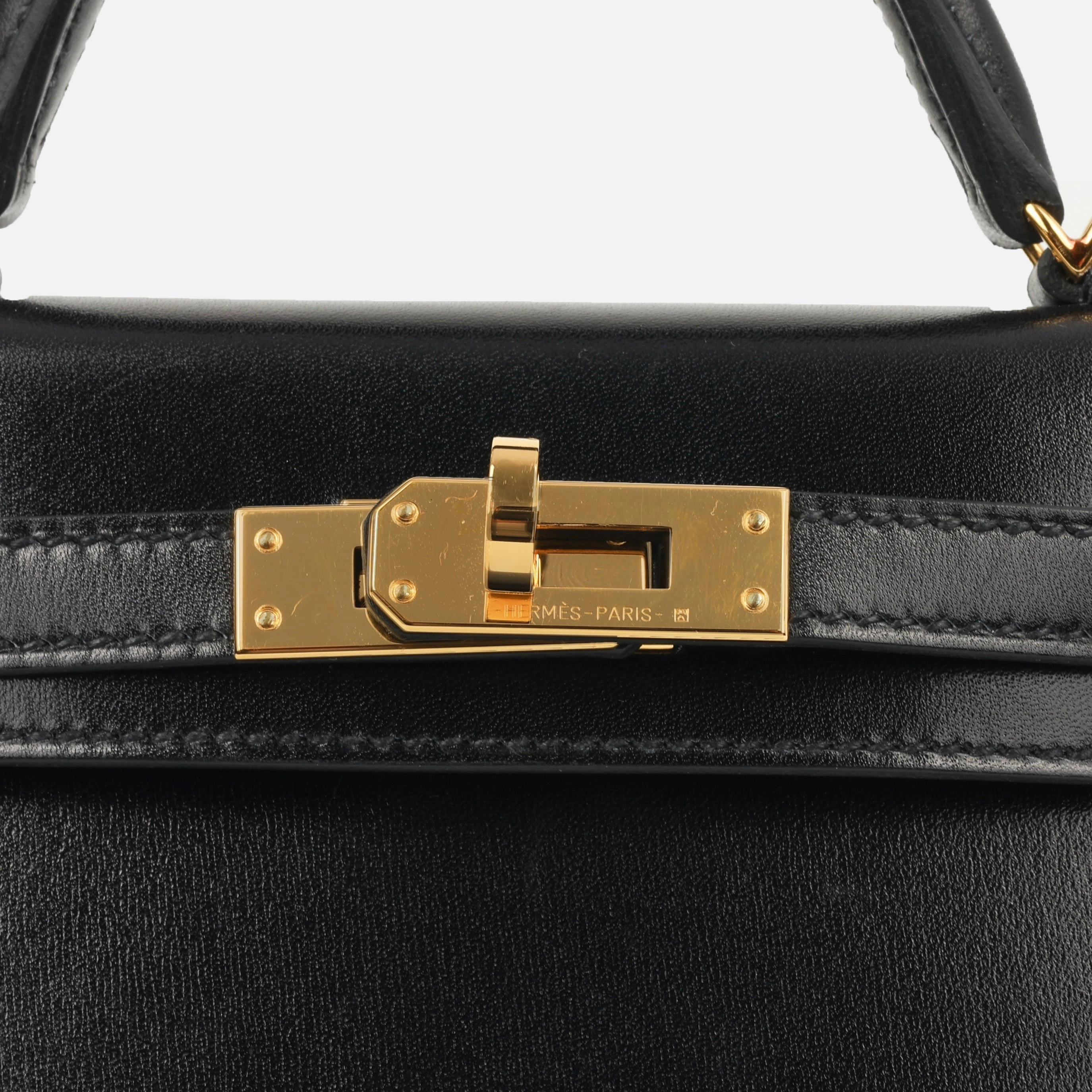 Herms Mini Kelly - Black Box Calf