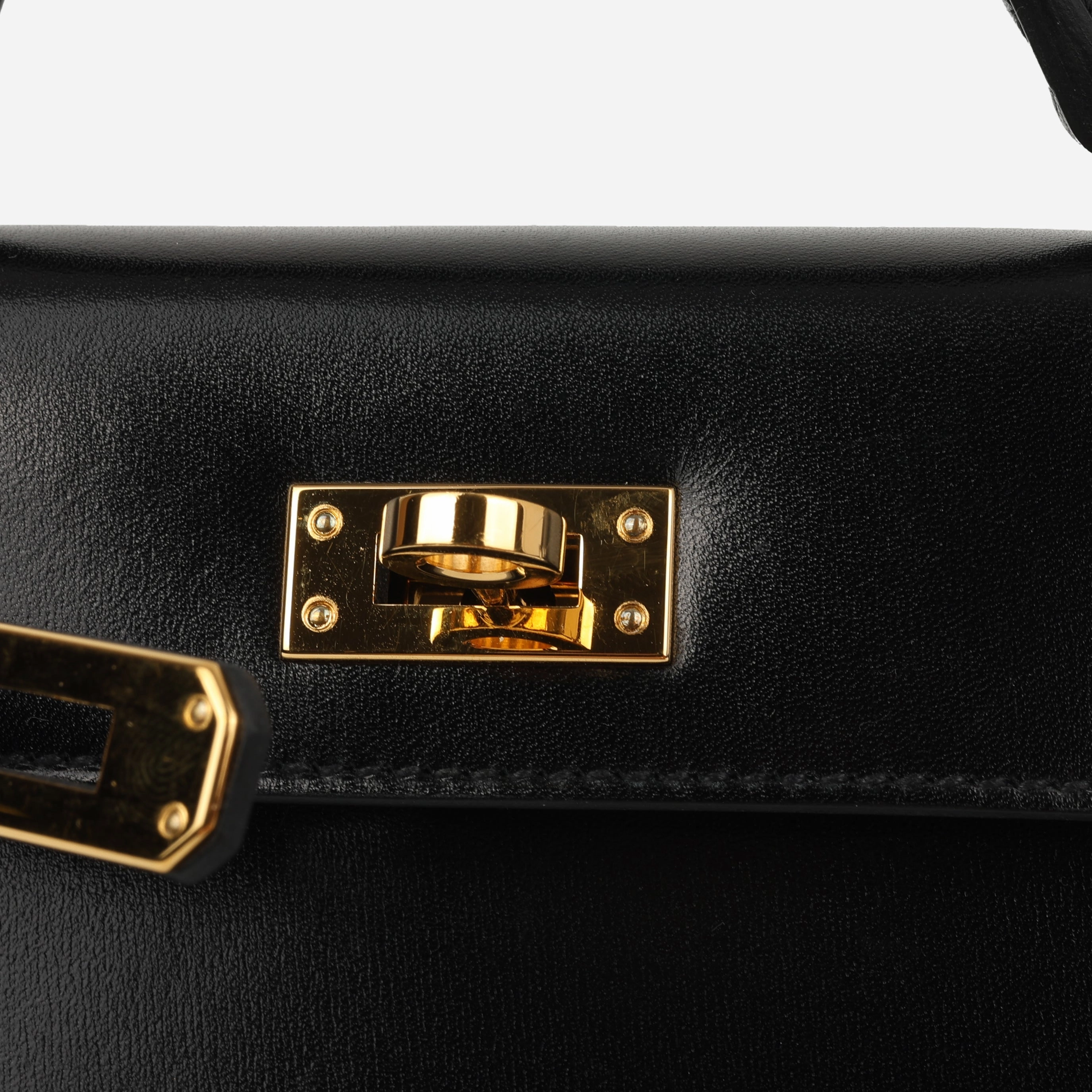 Herms Mini Kelly - Black Box Calf