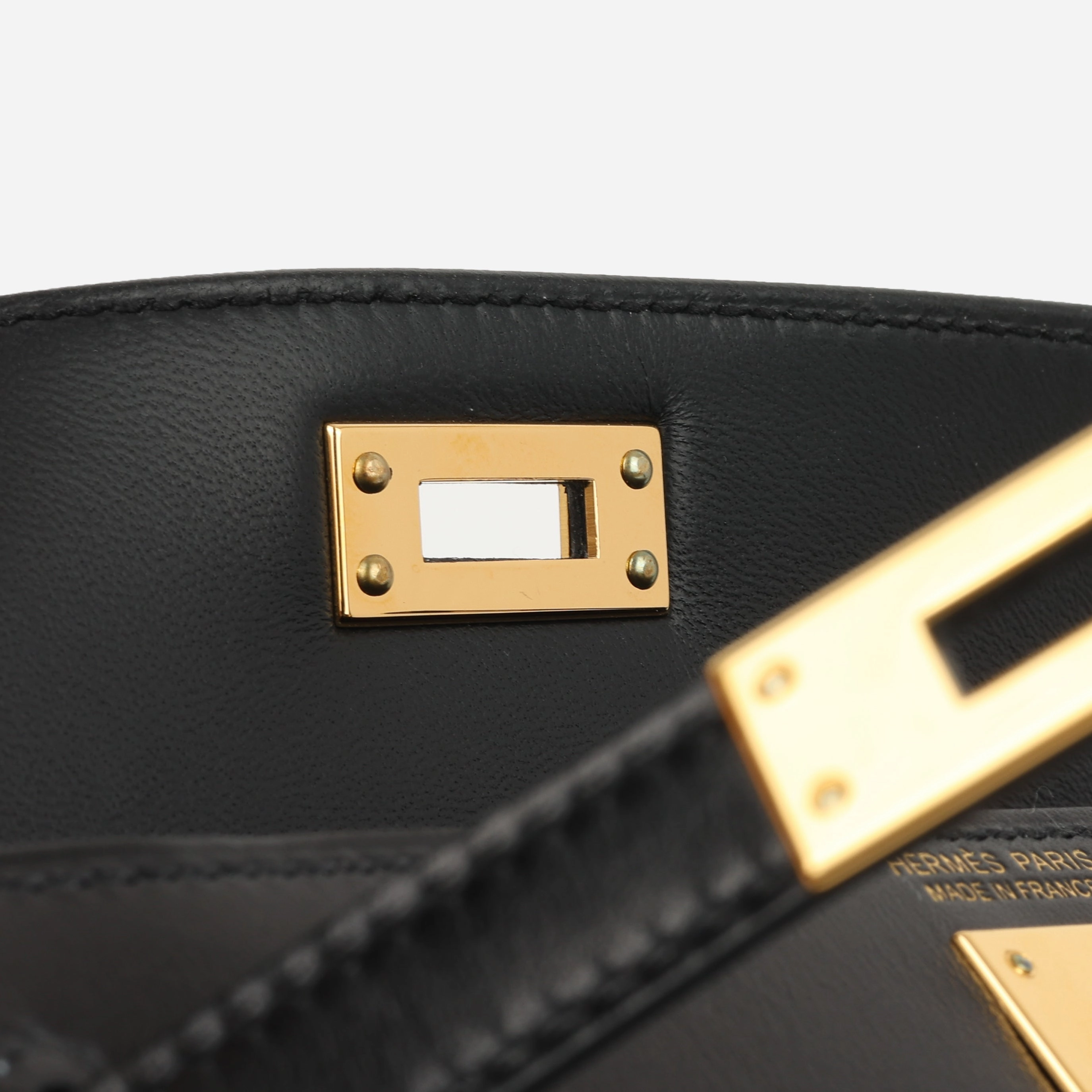 Herms Mini Kelly - Black Box Calf
