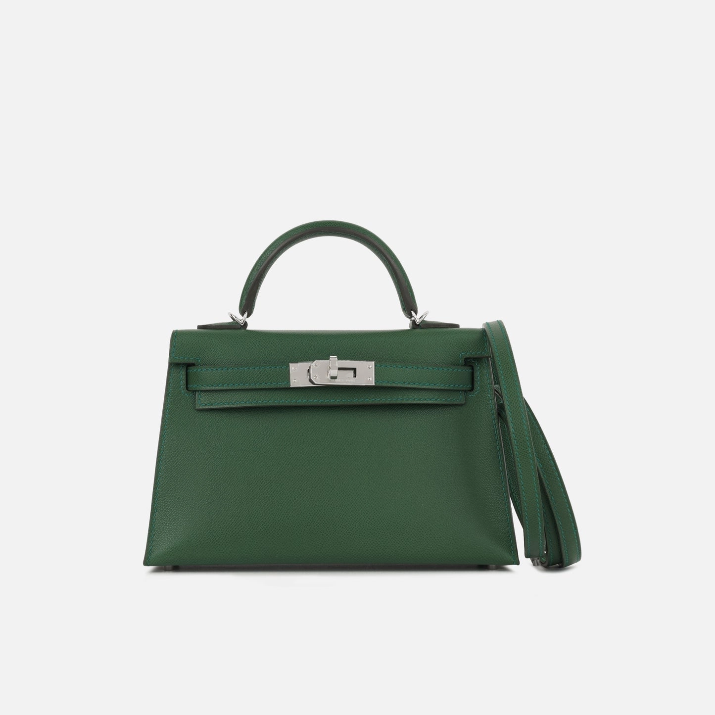 Herms Mini Kelly Vert Moyen Epsom PHW (NWT)