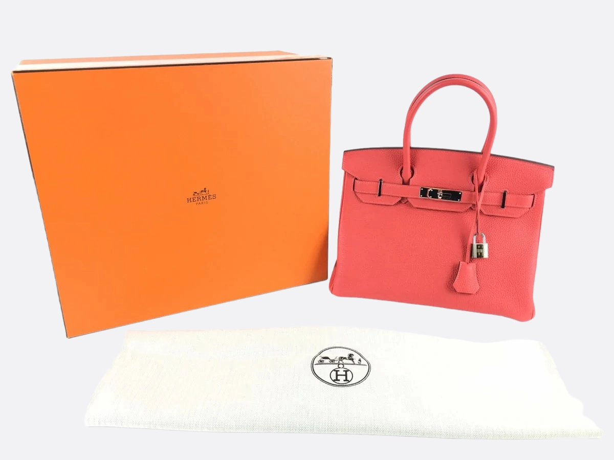 Herms Rose Tyrien Togo Leather Birkin 30