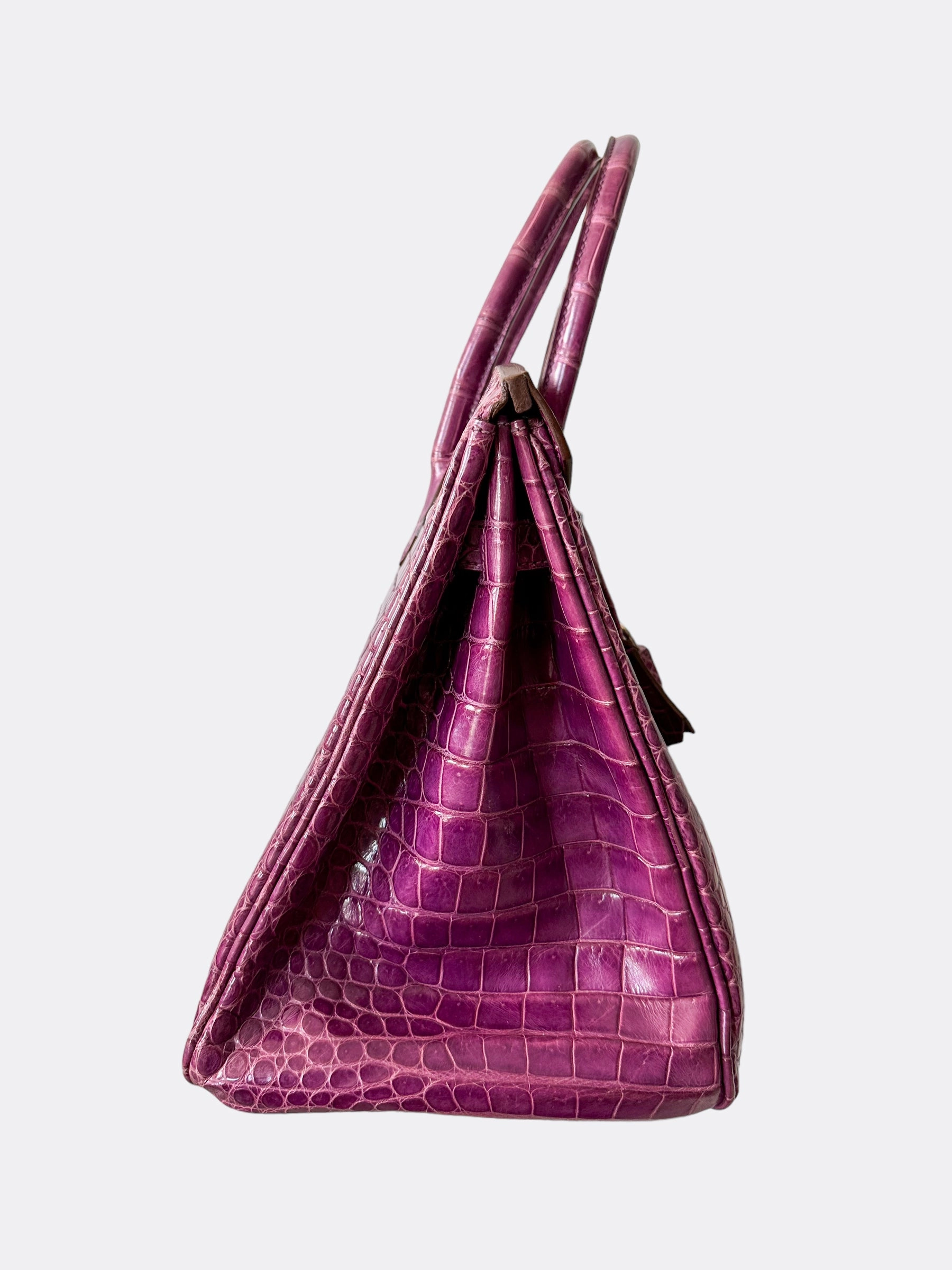 Herms Violet Porosus Crocodile Birkin 35