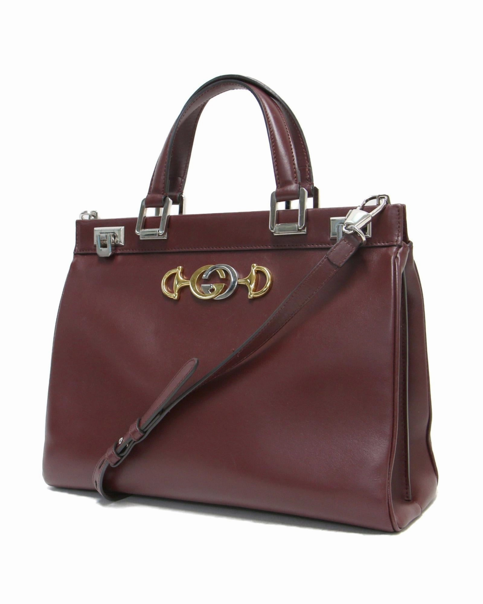 Horsebit 1955 Burgundy Leather Shoulder Bag