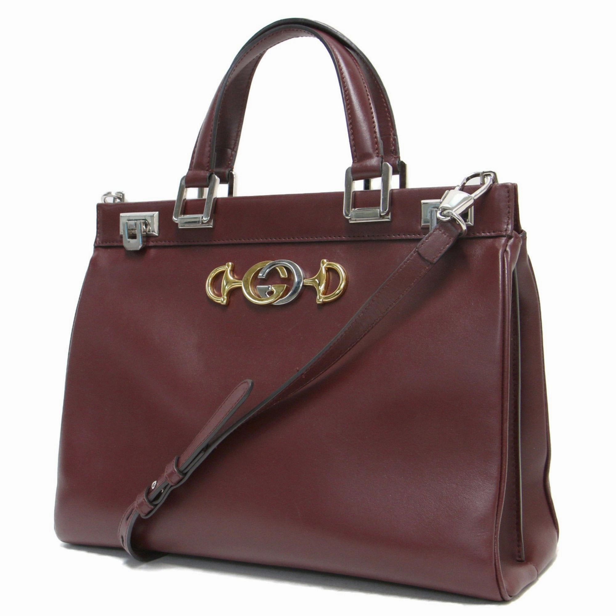 Horsebit 1955 Burgundy Leather Shoulder Bag