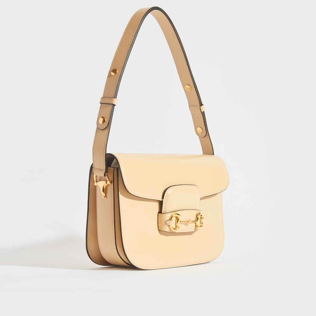 Horsebit 1955 Leather Shoulder Bag in Bubble Tea