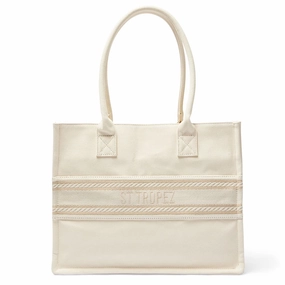Hotel Tote in Ivory Multi Canvas