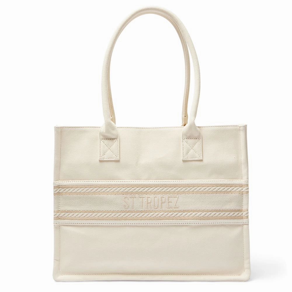 Hotel Tote in Ivory Multi Canvas