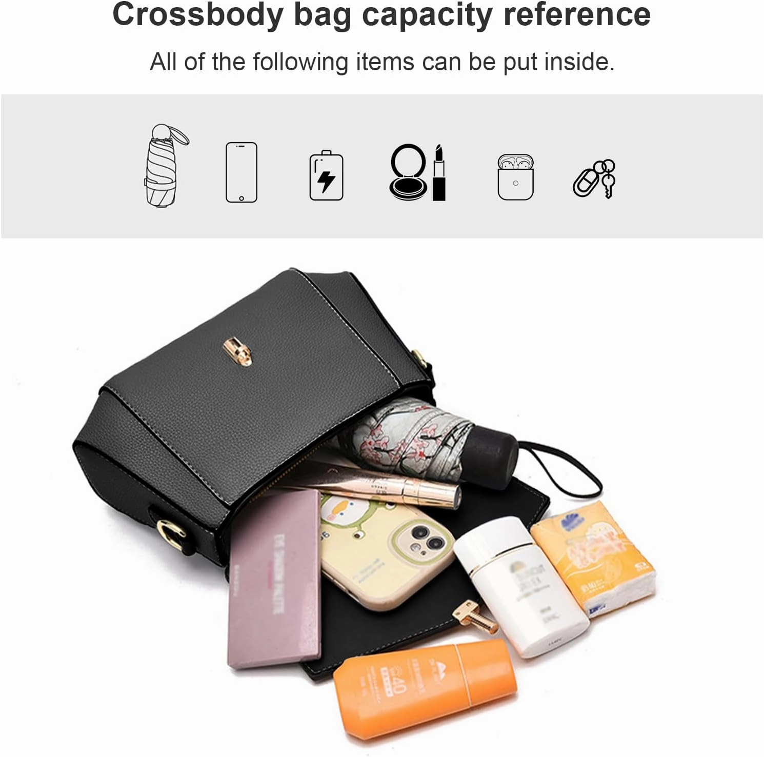 imeetu Genuine Leather Crossbody Bag for Women, Tote Bag Removable Shoulder Strap