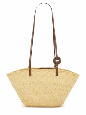 Intricately Woven Raffia Tote Bag