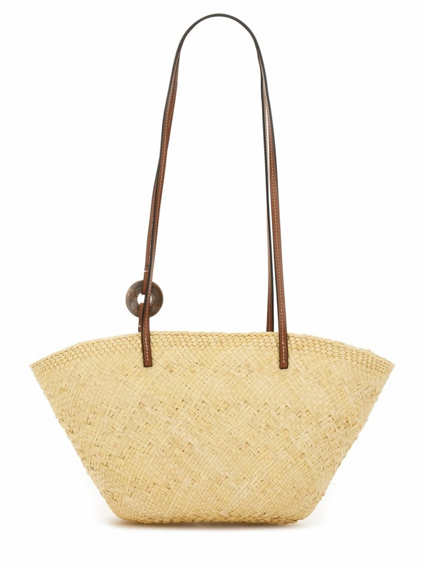 Intricately Woven Raffia Tote Bag