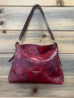 Italian Leather Handbag In Red