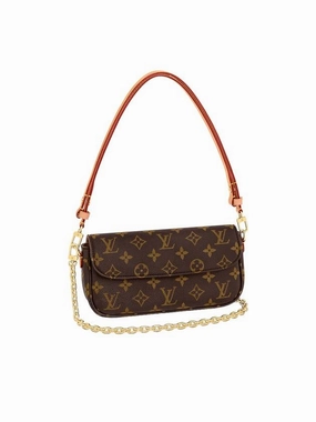 Ivy Monogram Shoulder Bag Brown