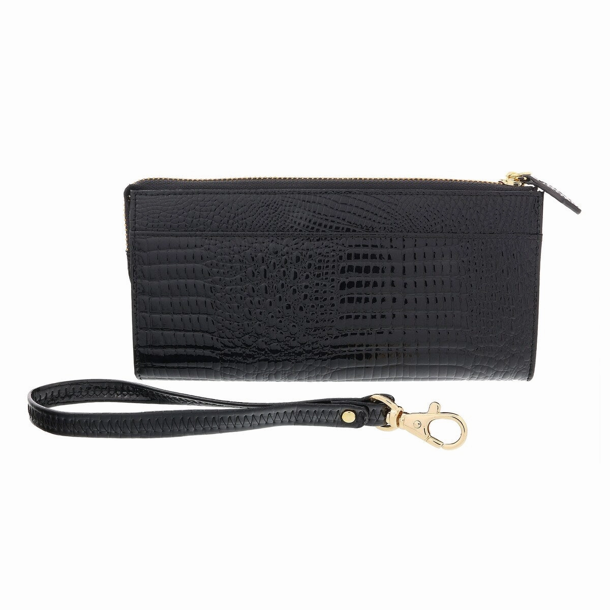 J&C J11-012 NERO Black Zippered Large Wallet for womens