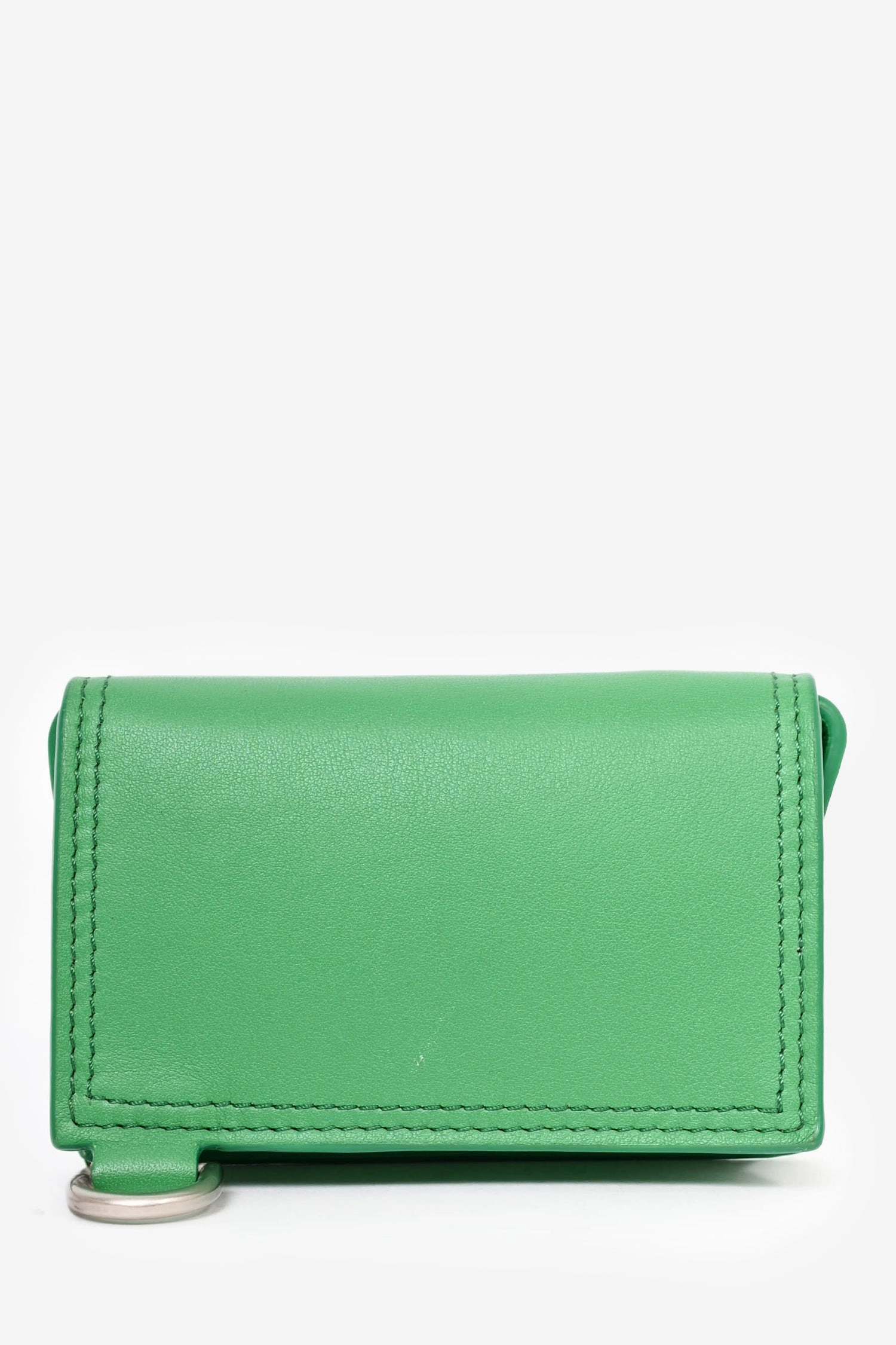 Jacquemus Green Leather Nano 'Porte Azur' Card Holder Crossbody