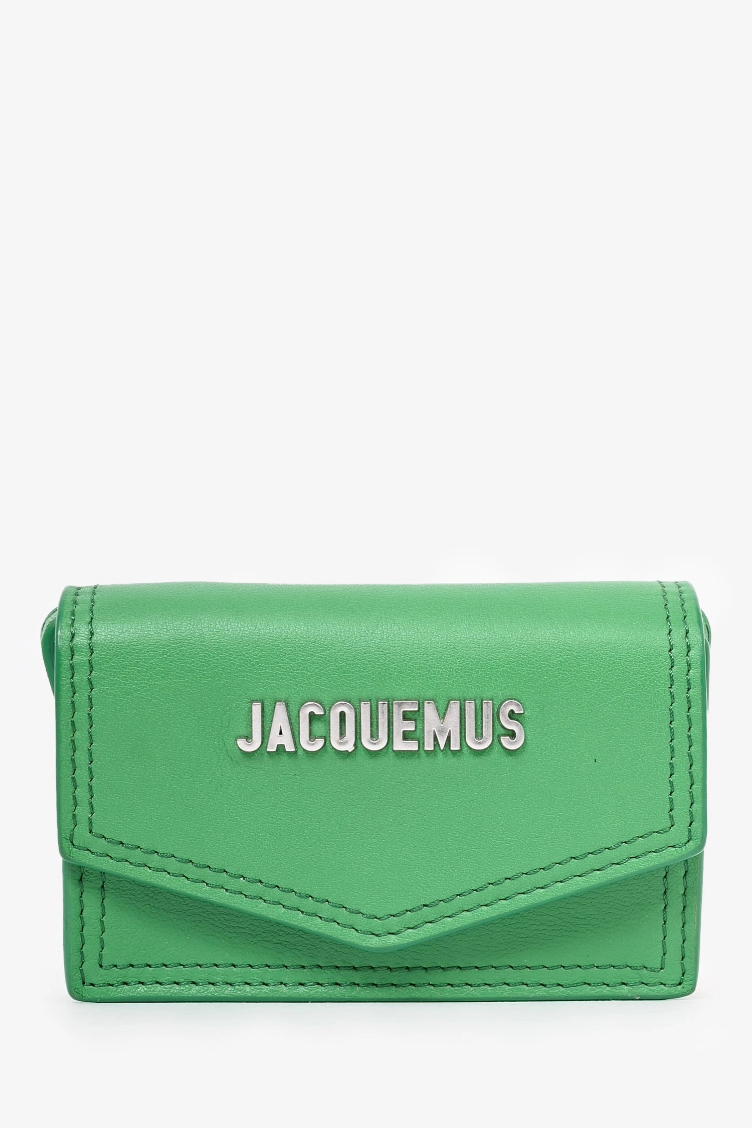 Jacquemus Green Leather Nano 'Porte Azur' Card Holder Crossbody
