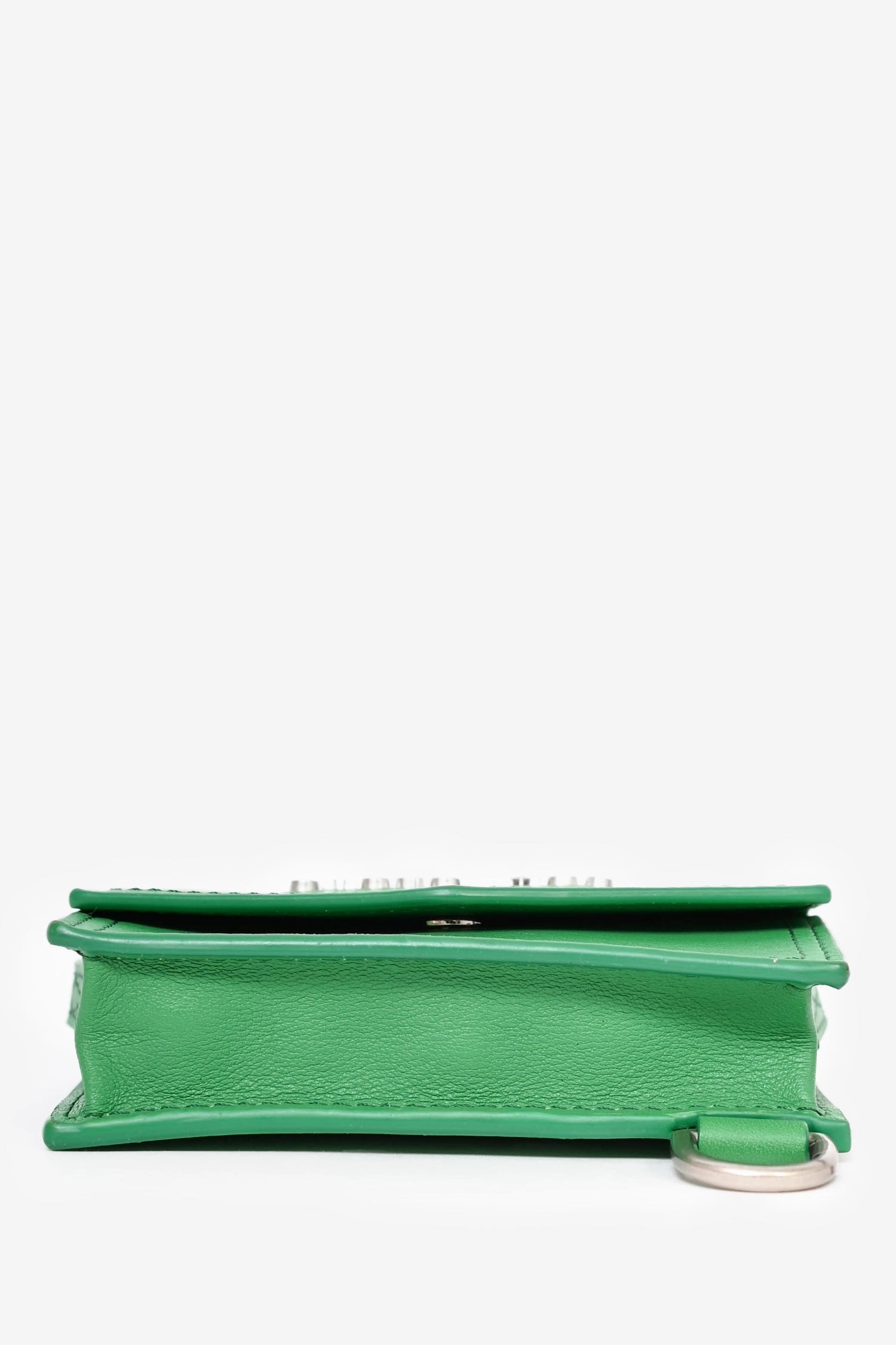 Jacquemus Green Leather Nano 'Porte Azur' Card Holder Crossbody