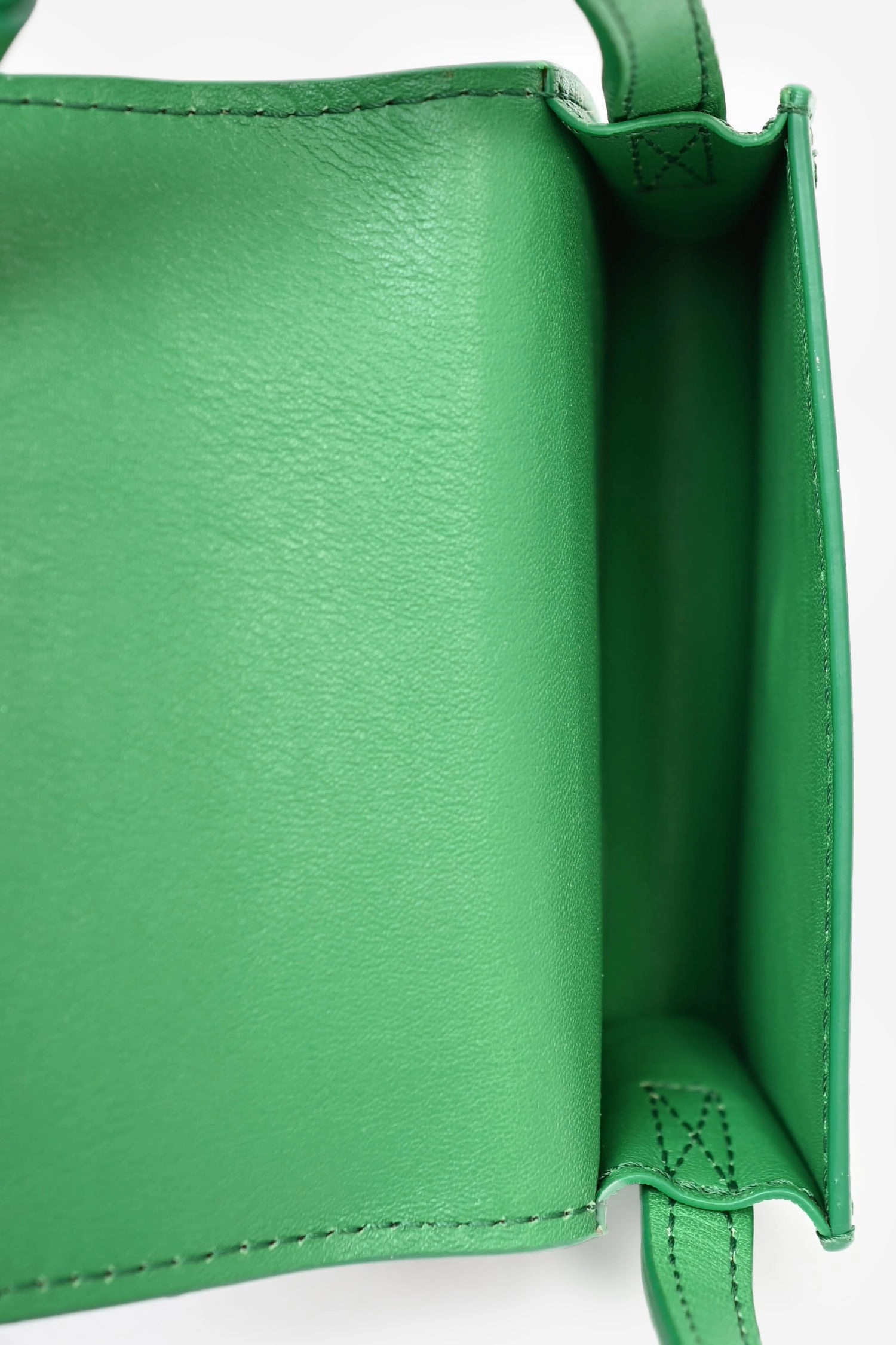 Jacquemus Green Leather Nano 'Porte Azur' Card Holder Crossbody