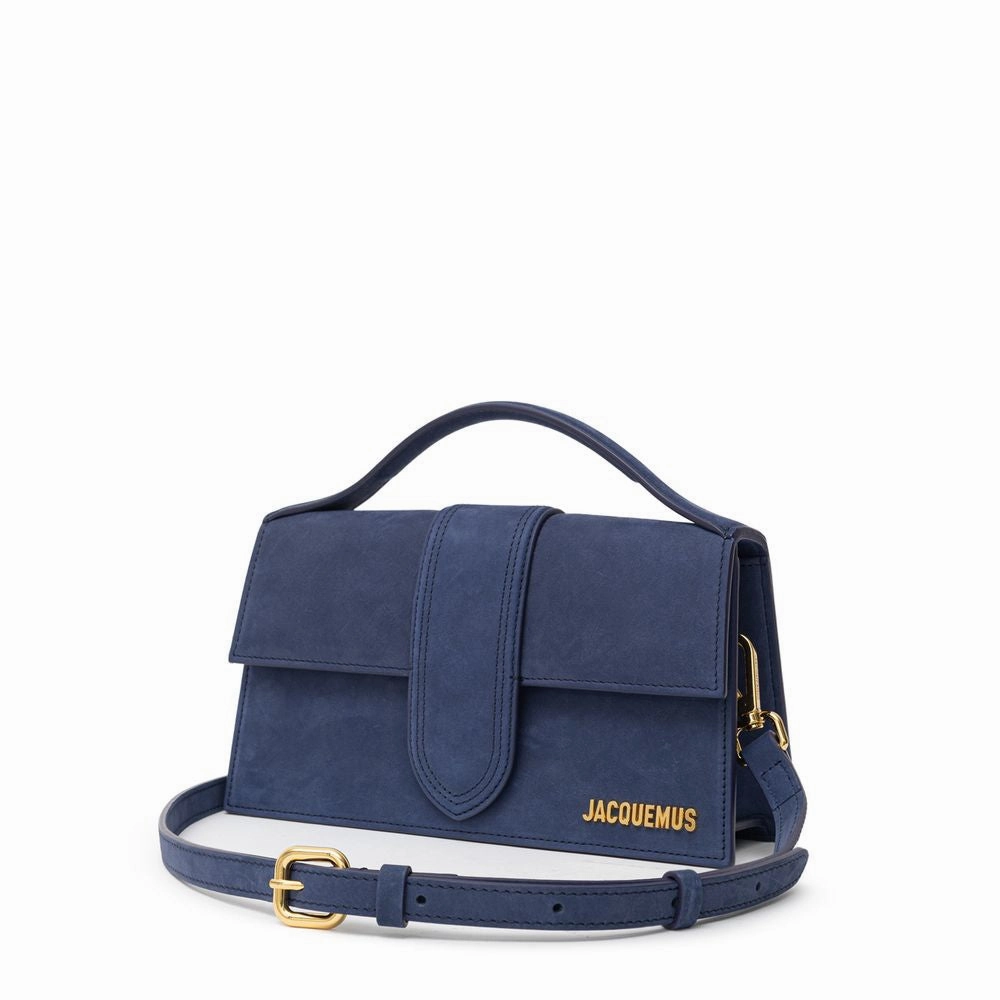 Jacquemus Navy Blue Suede Leather Handbag