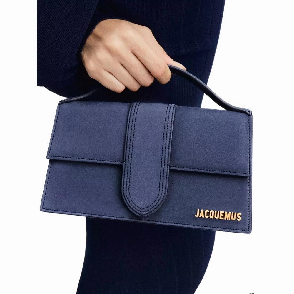 Jacquemus Navy Blue Suede Leather Handbag