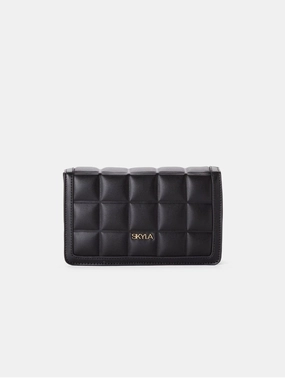 Jamie Vegan Leather Crossbody Bag | Black