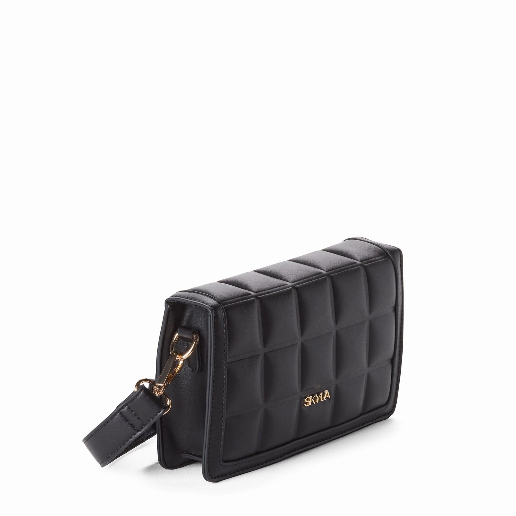 Jamie Vegan Leather Crossbody Bag | Black