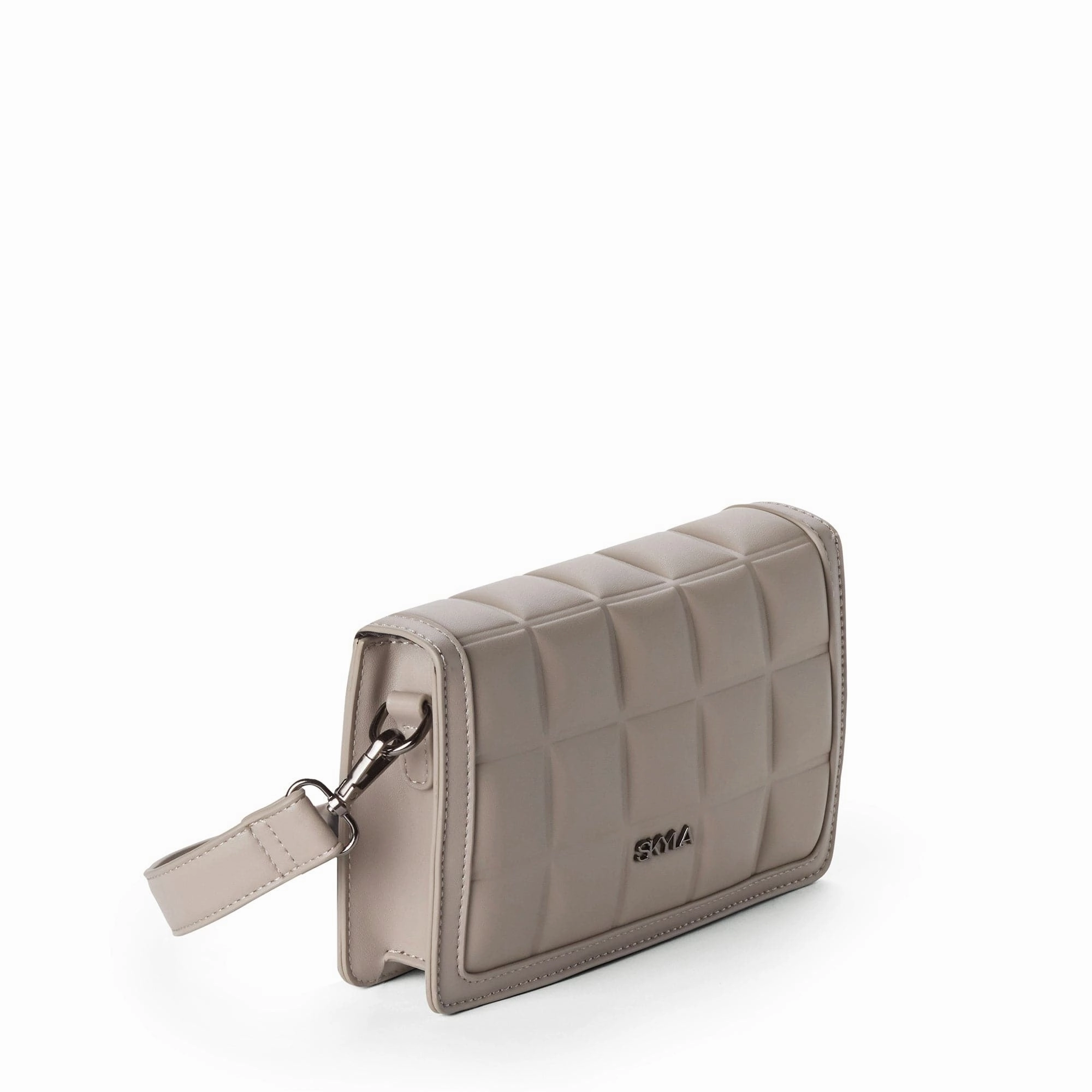Jamie Vegan Leather Crossbody Bag | Stone Grey