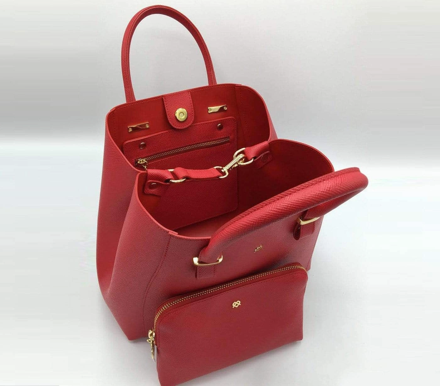 Jane Vegan Leather Handbag | Red