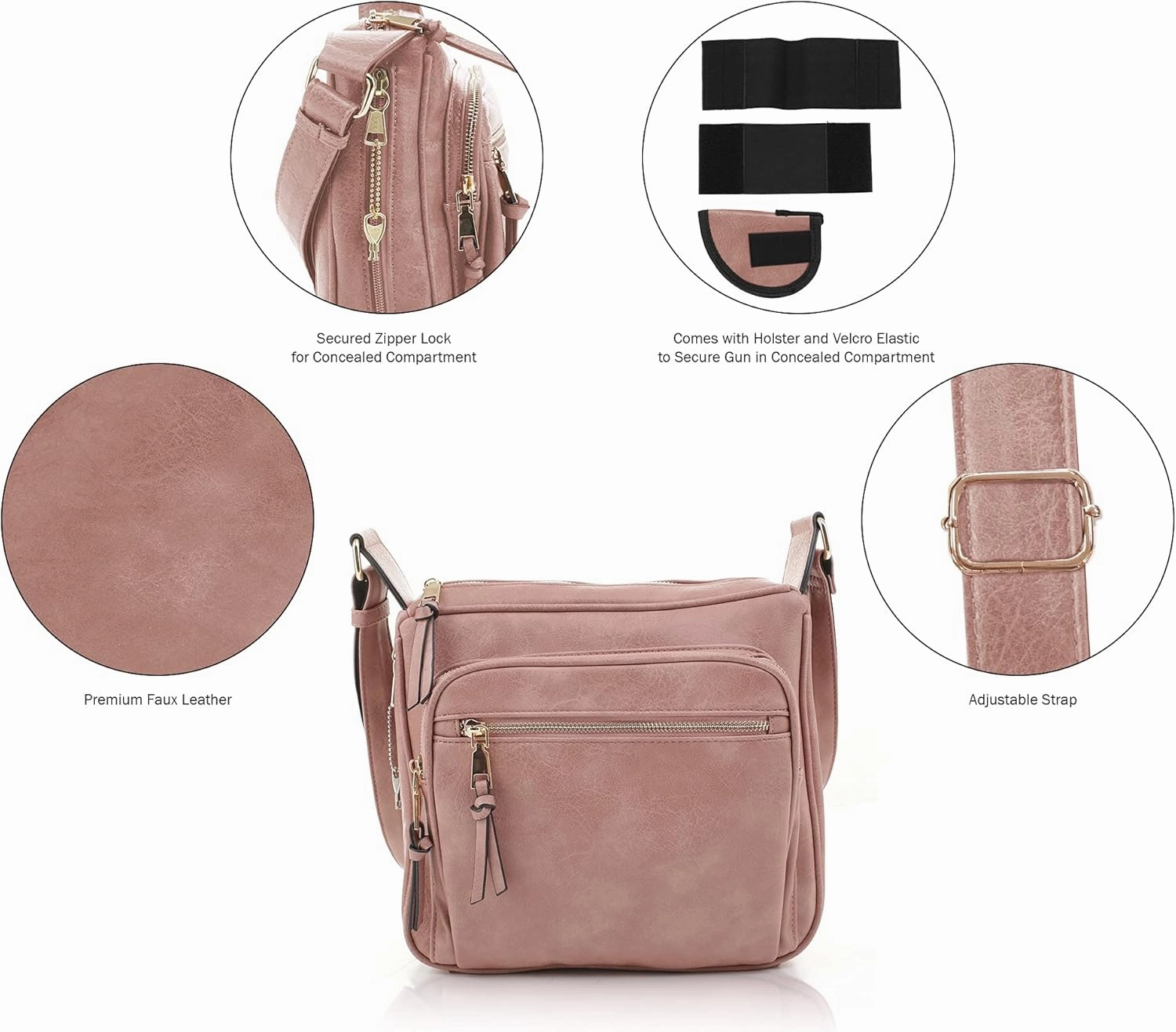 JESSIE & JAMES | Concealed Carry RFID Blocking Crossbody Purse for Women with Lock and Key