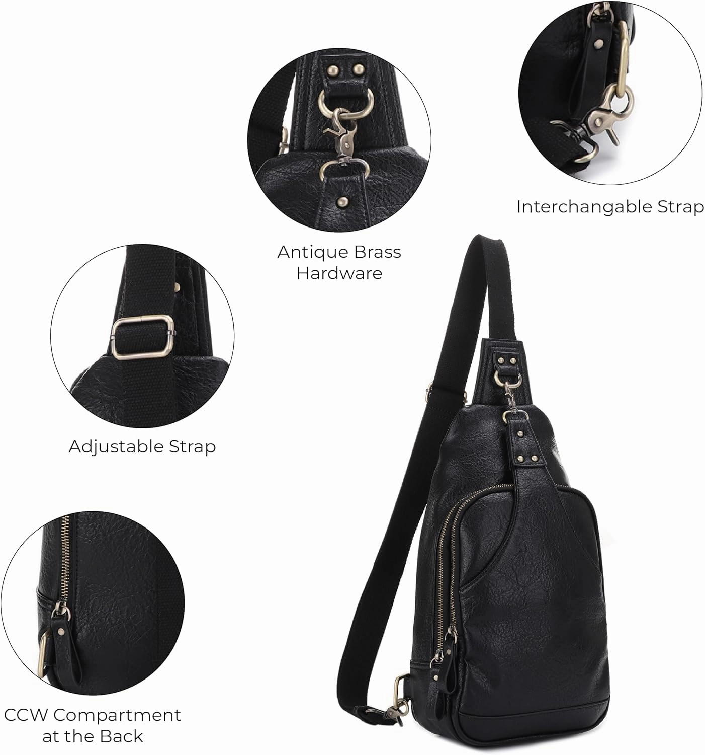 JESSIE & JAMES Brooke Unisex Concealed Carry Sling Bag Crossbody Backpack Purse