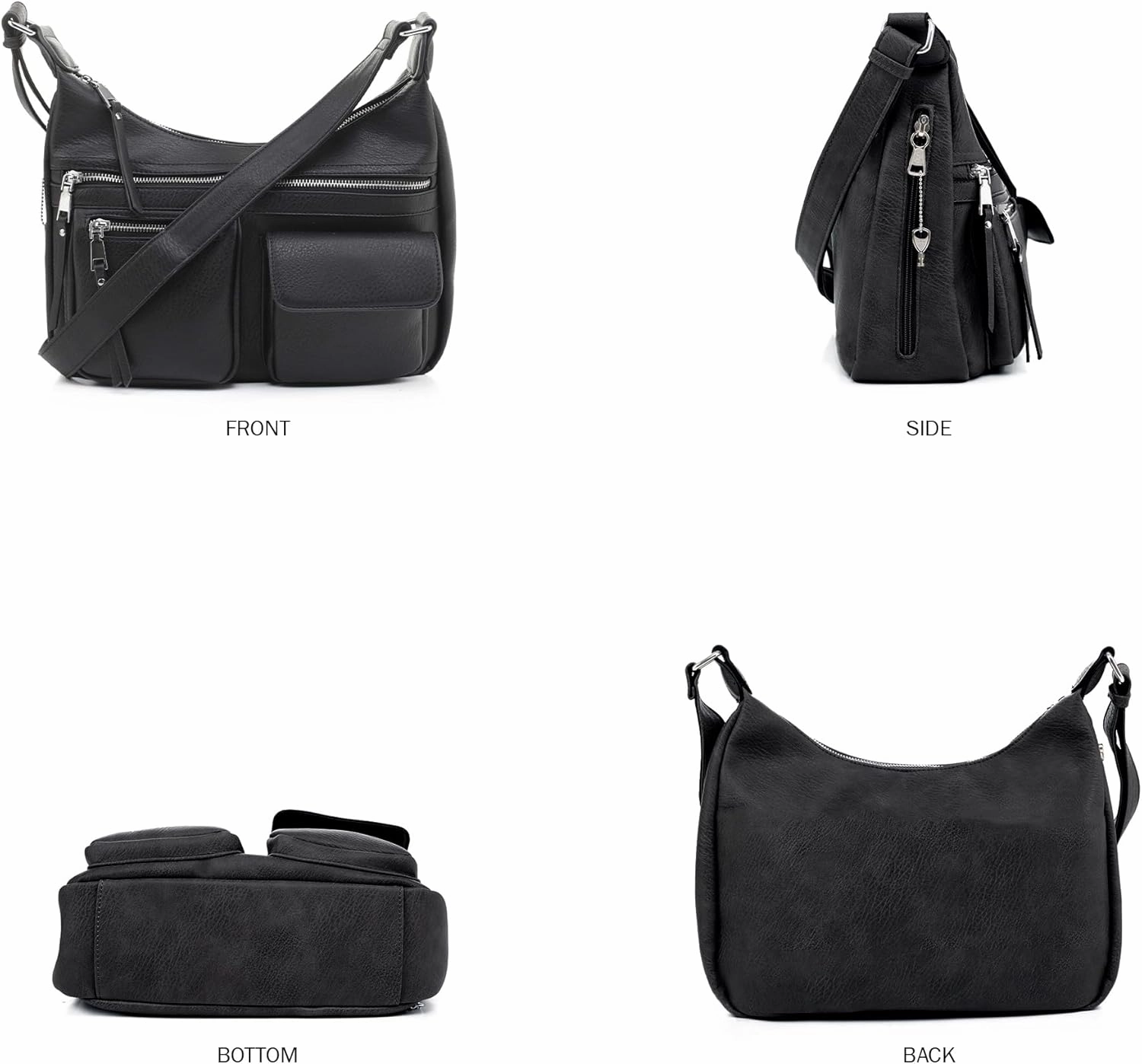 JESSIE & JAMES Large Concealed Carry Crossbody Bag For Women Gunbag Shoulder Purse With Detachable Holster