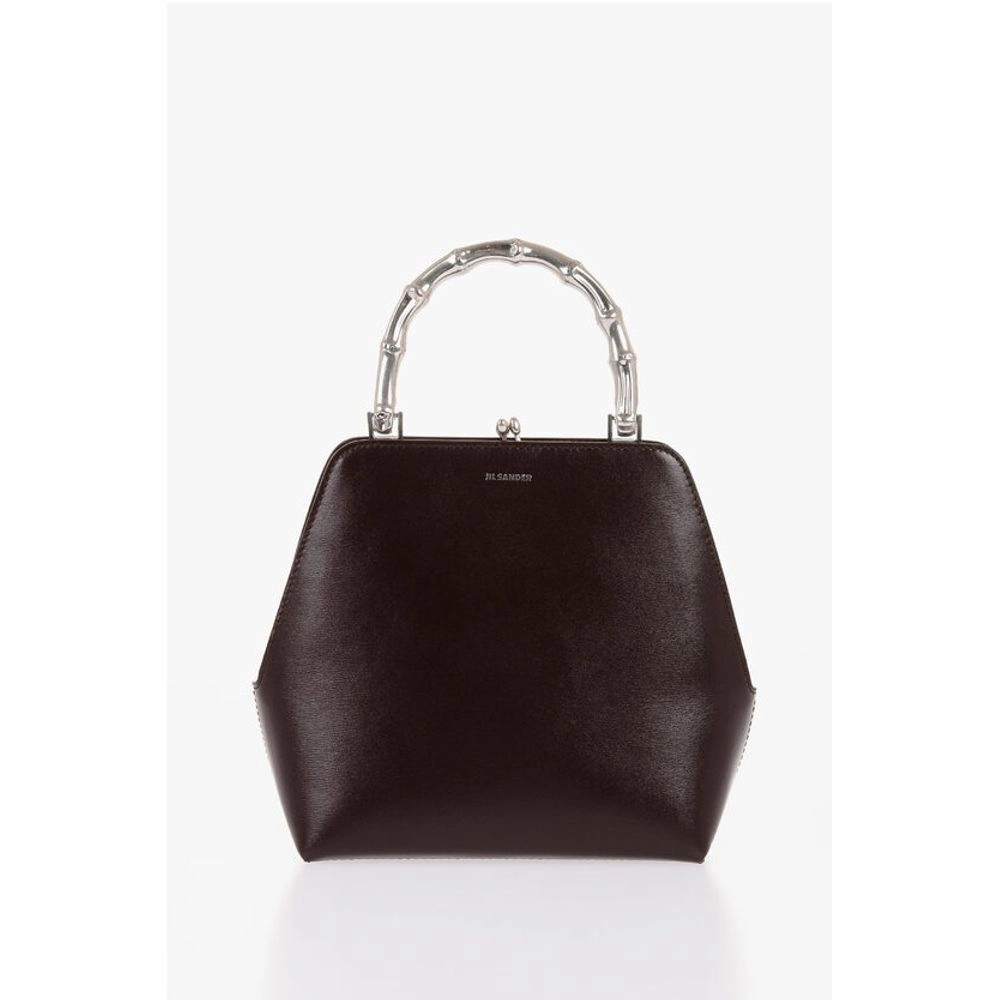 Jil Sander Leather Handbag with Clasp Closure