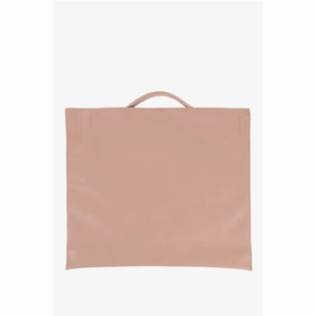 Jil Sander Leather Tote Bag with Snap Closure